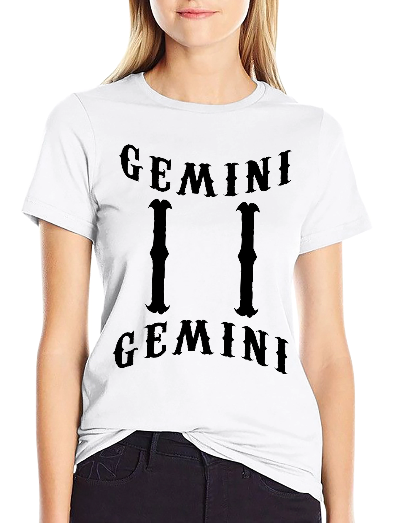 Gemini Zodiac Black Graphic T-Shirt