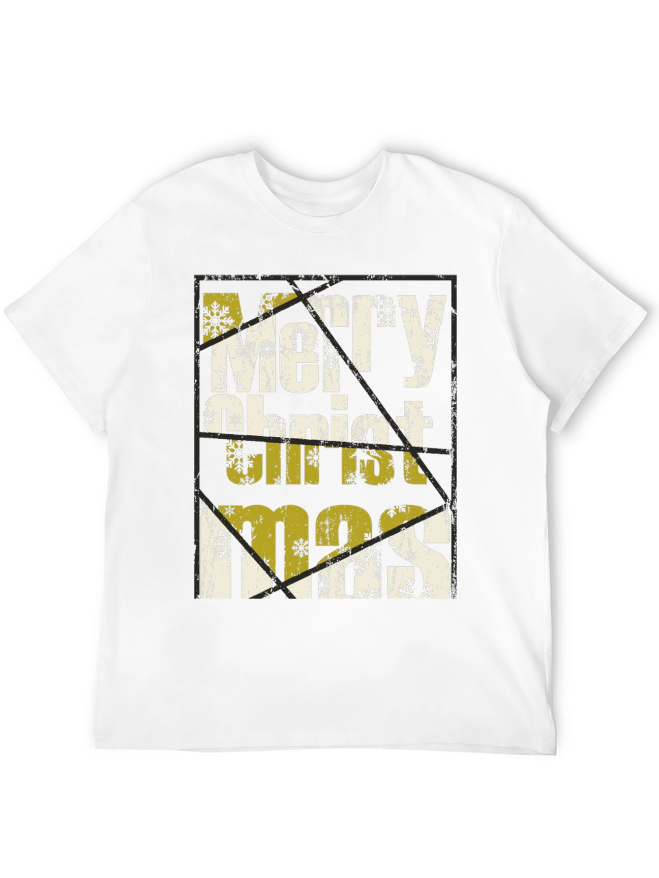 Merry Christmas Graphic Print Black T-Shirt