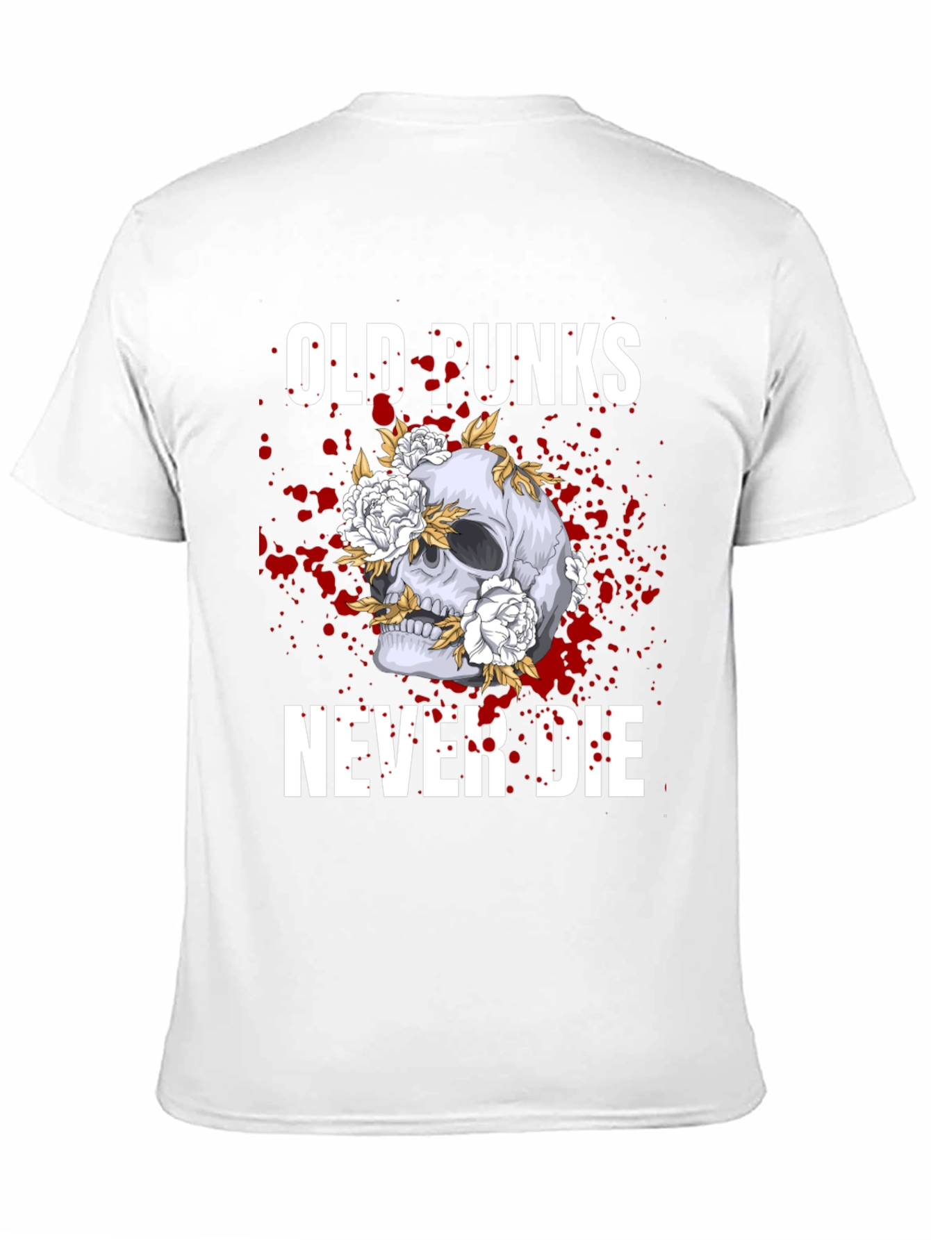 Old Punks Never Die Skull Graphic T-Shirt