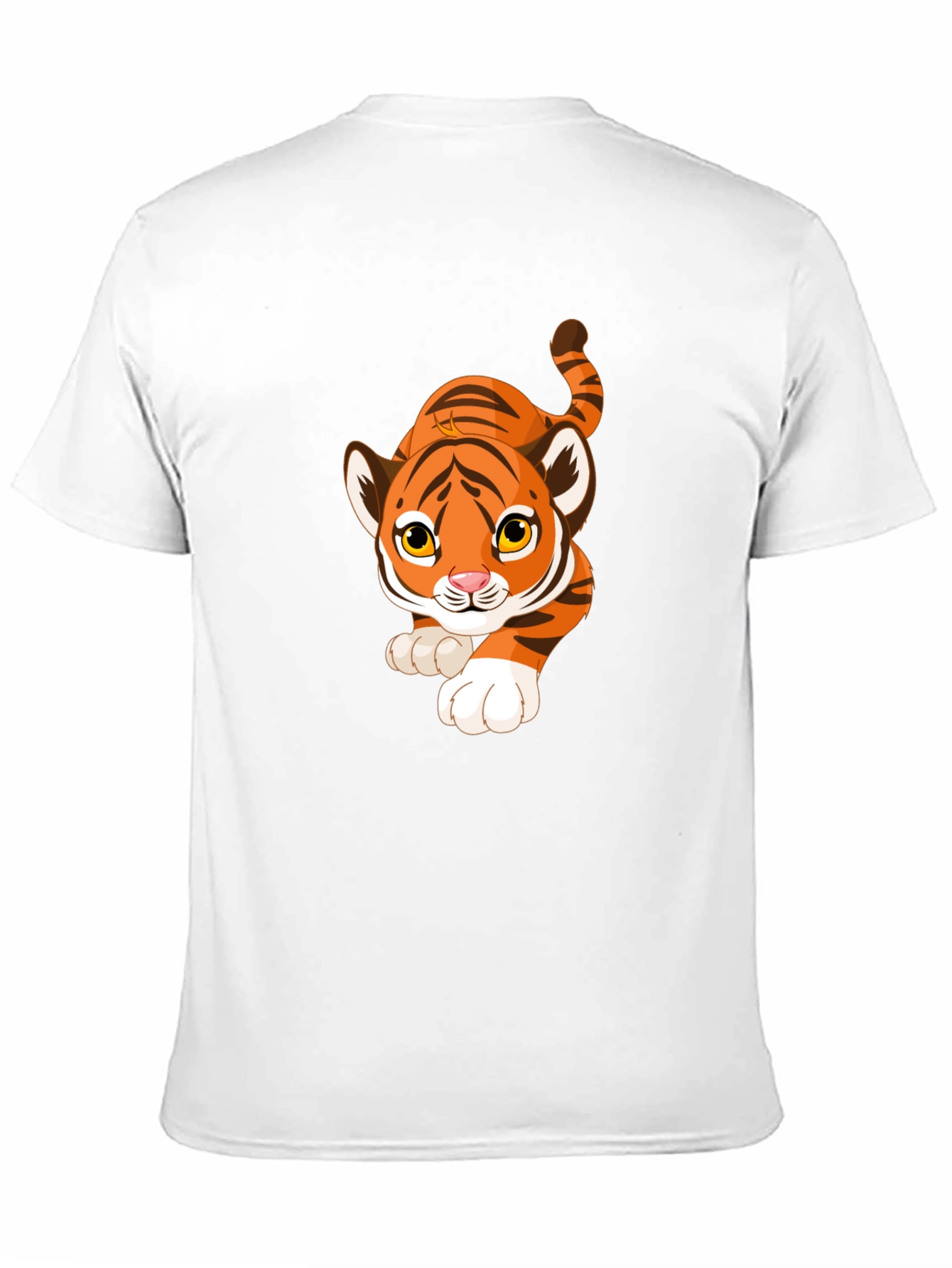 Cartoon Tiger Graphic Black T-Shirt