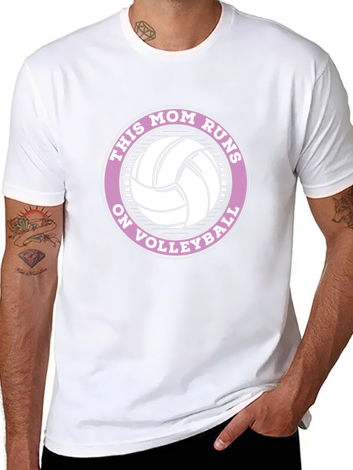 This Mom Runs on Volleyball Graphic Tee