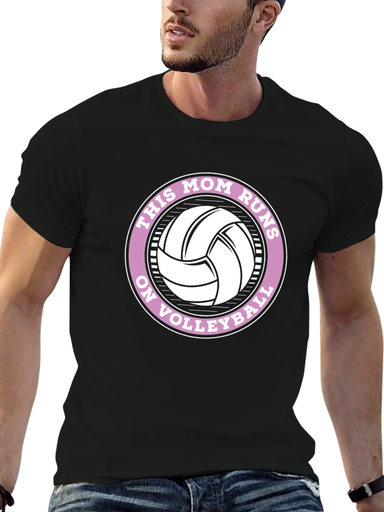 This Mom Runs on Volleyball Graphic Tee