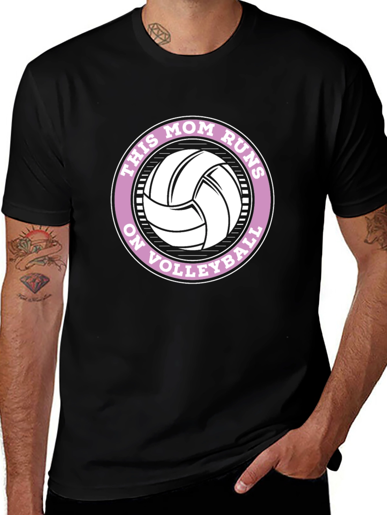 This Mom Runs on Volleyball Graphic Tee