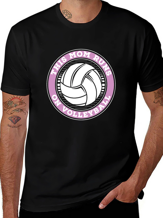 This Mom Runs on Volleyball Graphic Tee