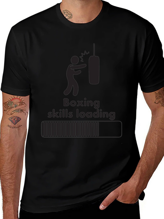 Boxing Skills Loading Black Graphic T-Shirt