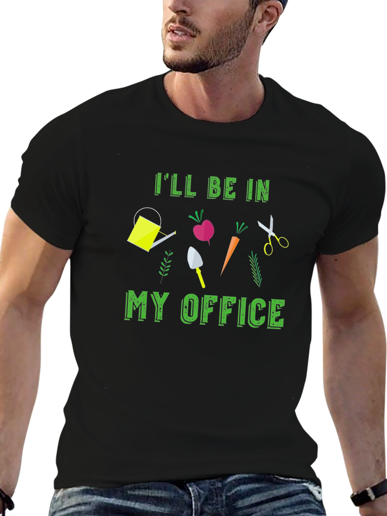 Gardening Office Black T-Shirt