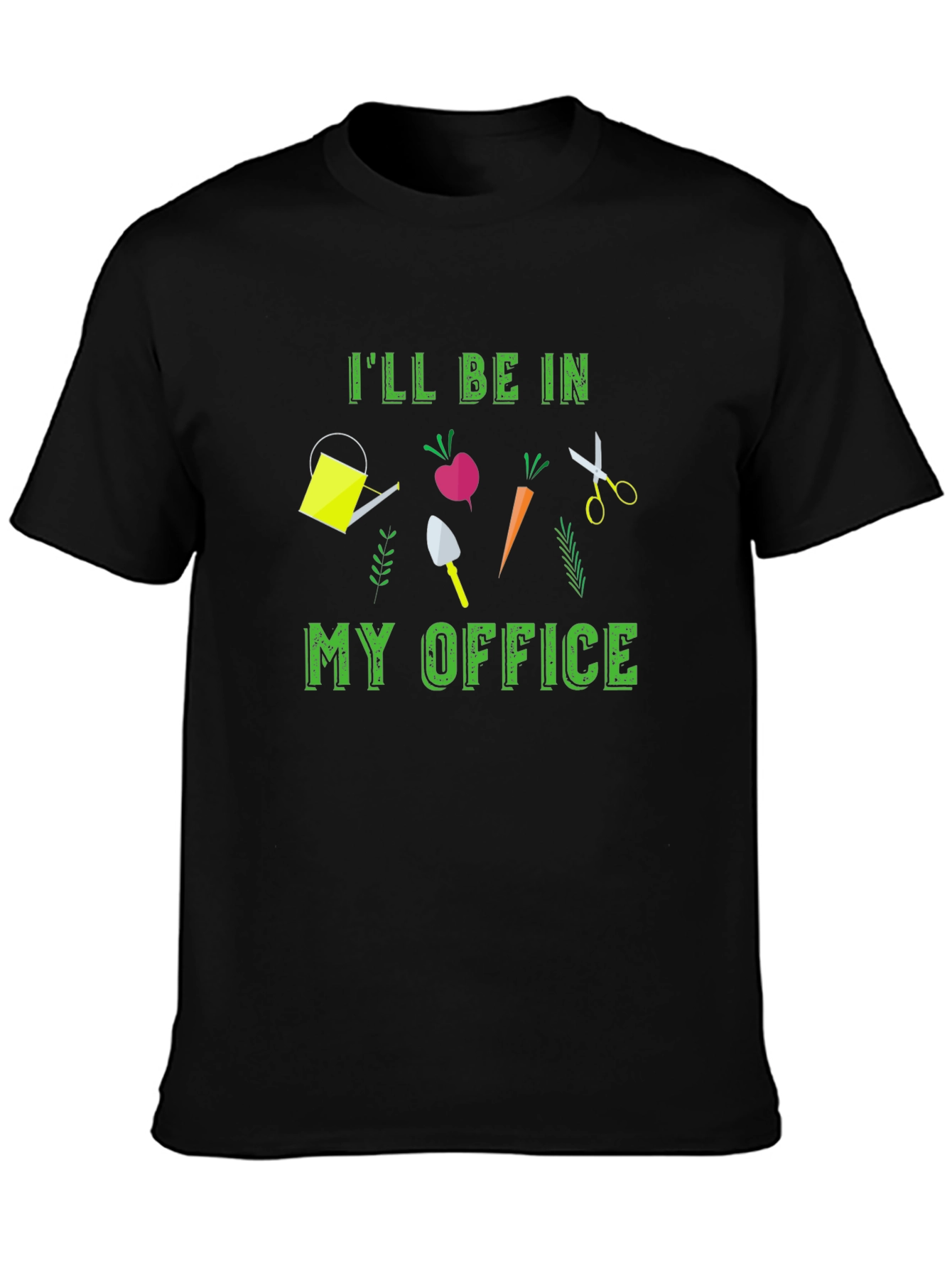 Gardening Office Black T-Shirt
