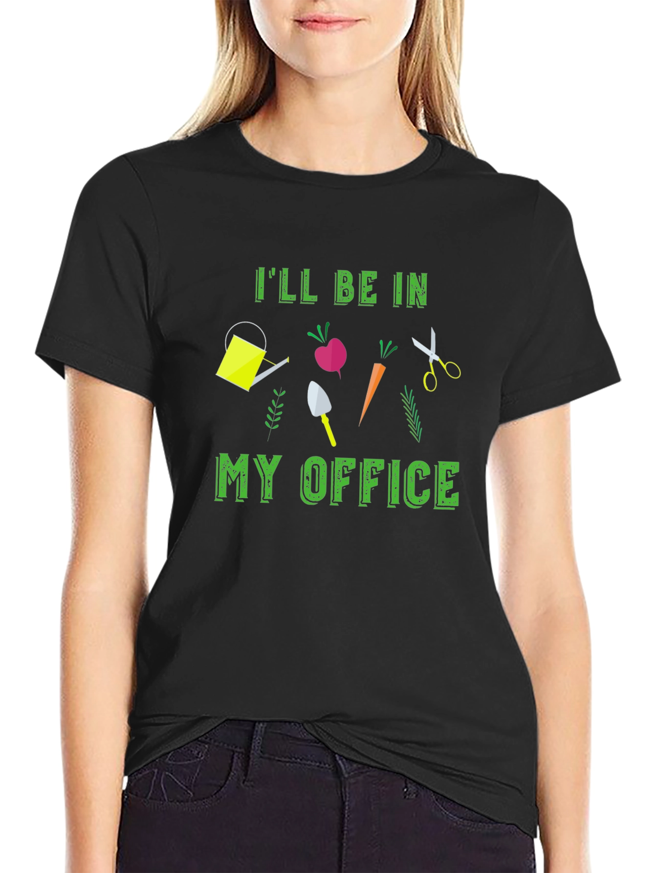 Gardening Office Black T-Shirt