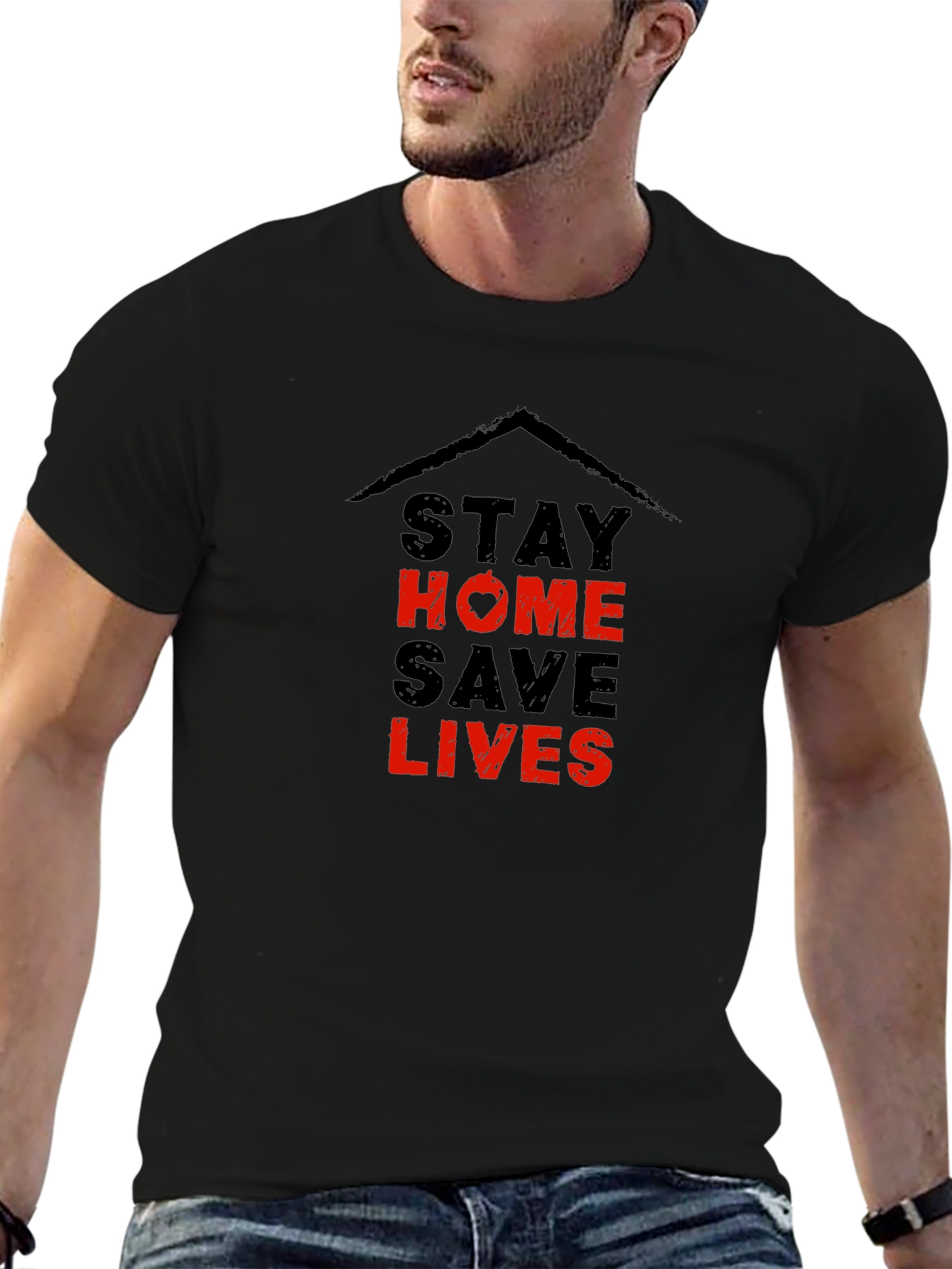 Stay Home Save Lives Graphic T-Shirt