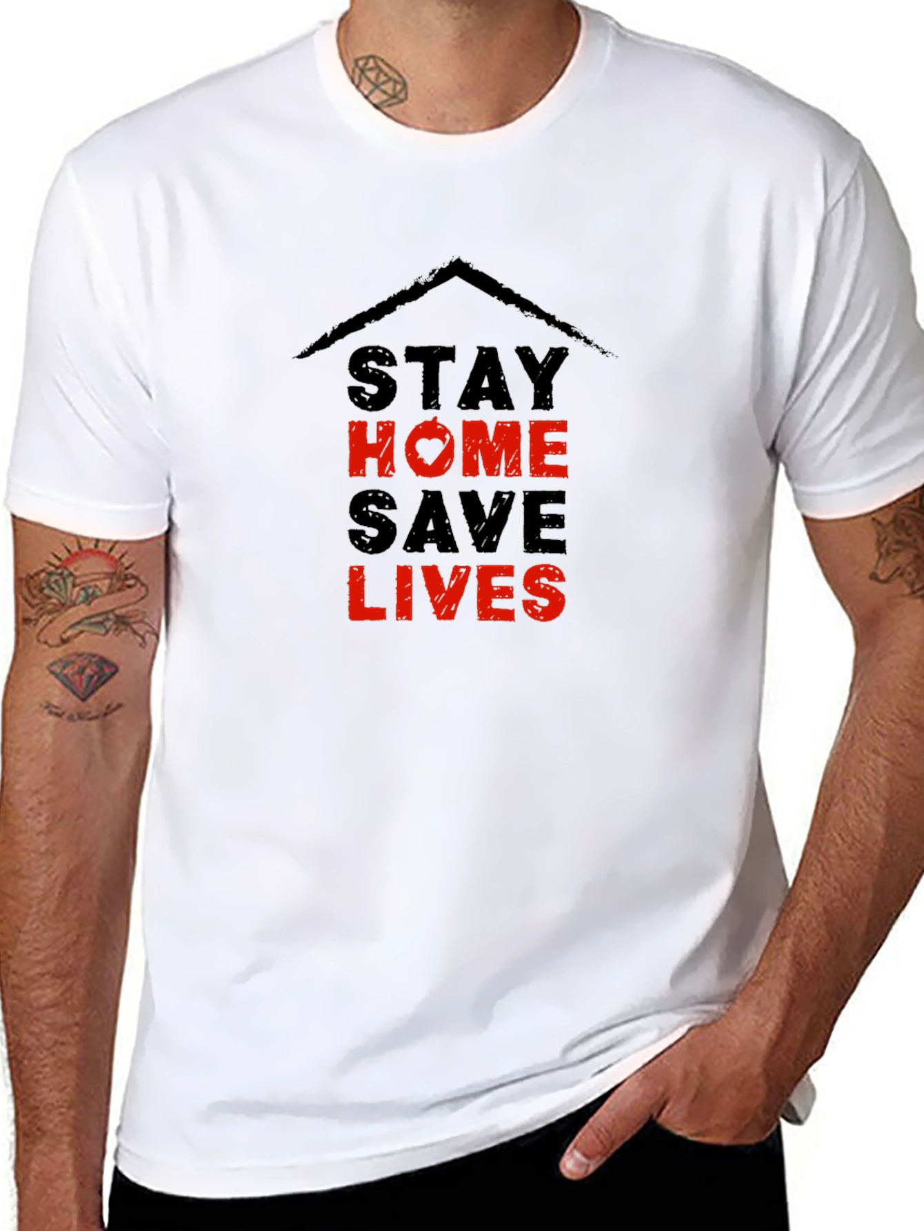 Stay Home Save Lives Graphic T-Shirt