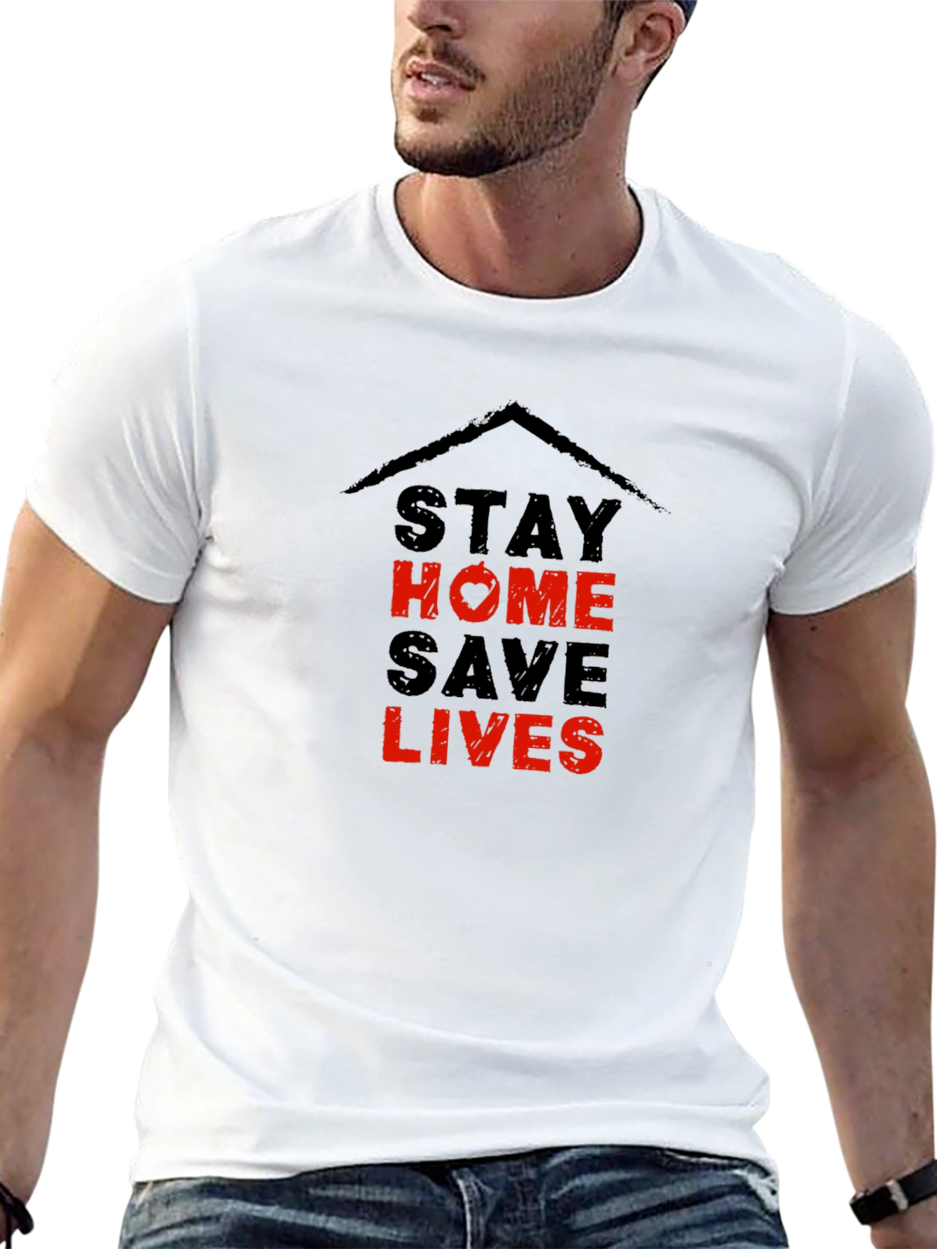 Stay Home Save Lives Graphic T-Shirt