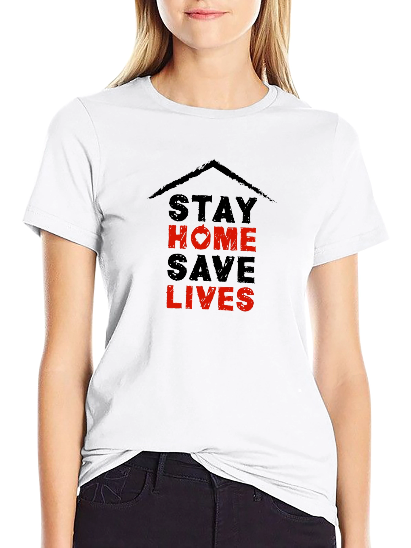 Stay Home Save Lives Graphic T-Shirt