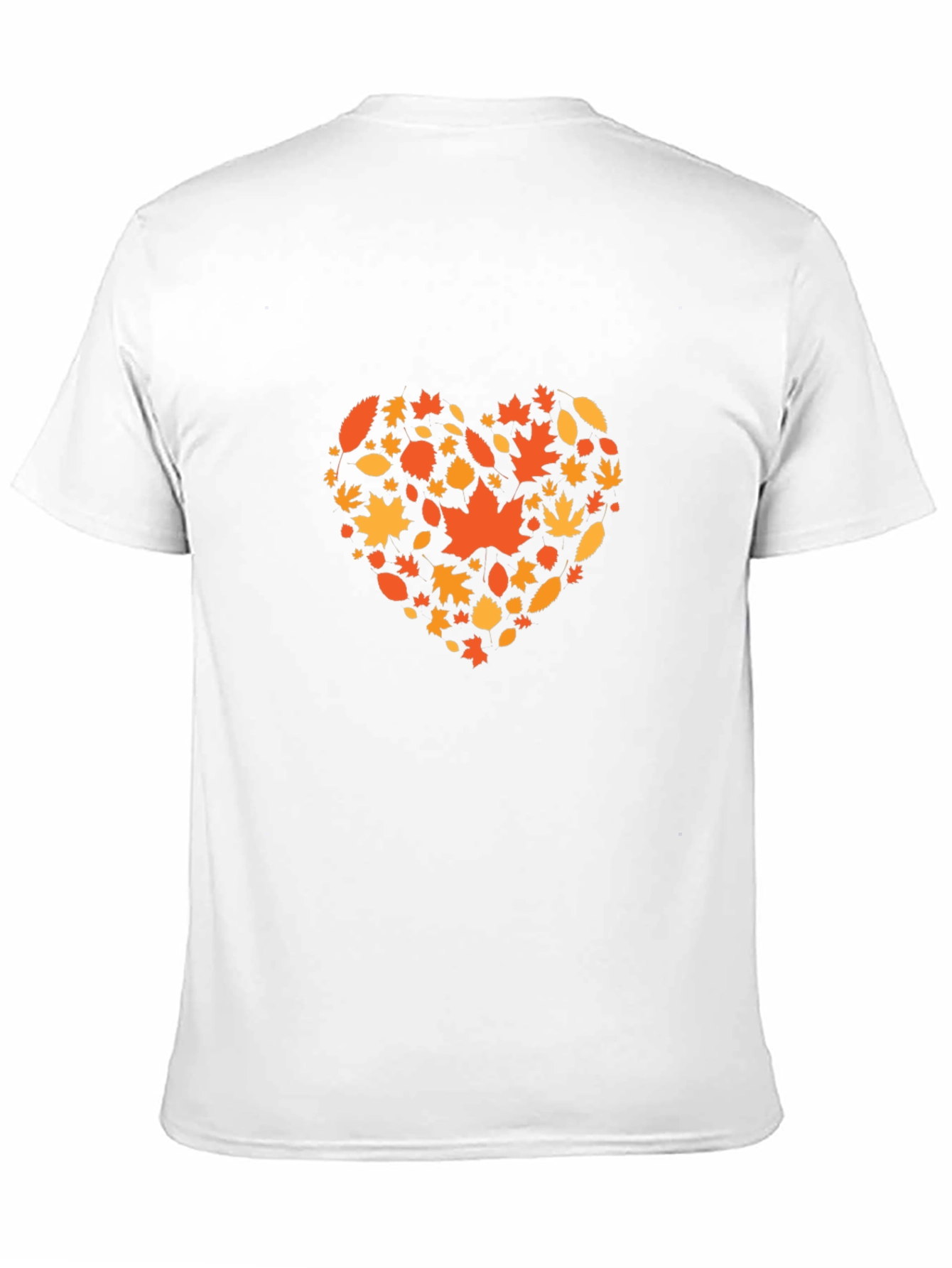 Autumn Leaves Heart Graphic Black T-Shirt