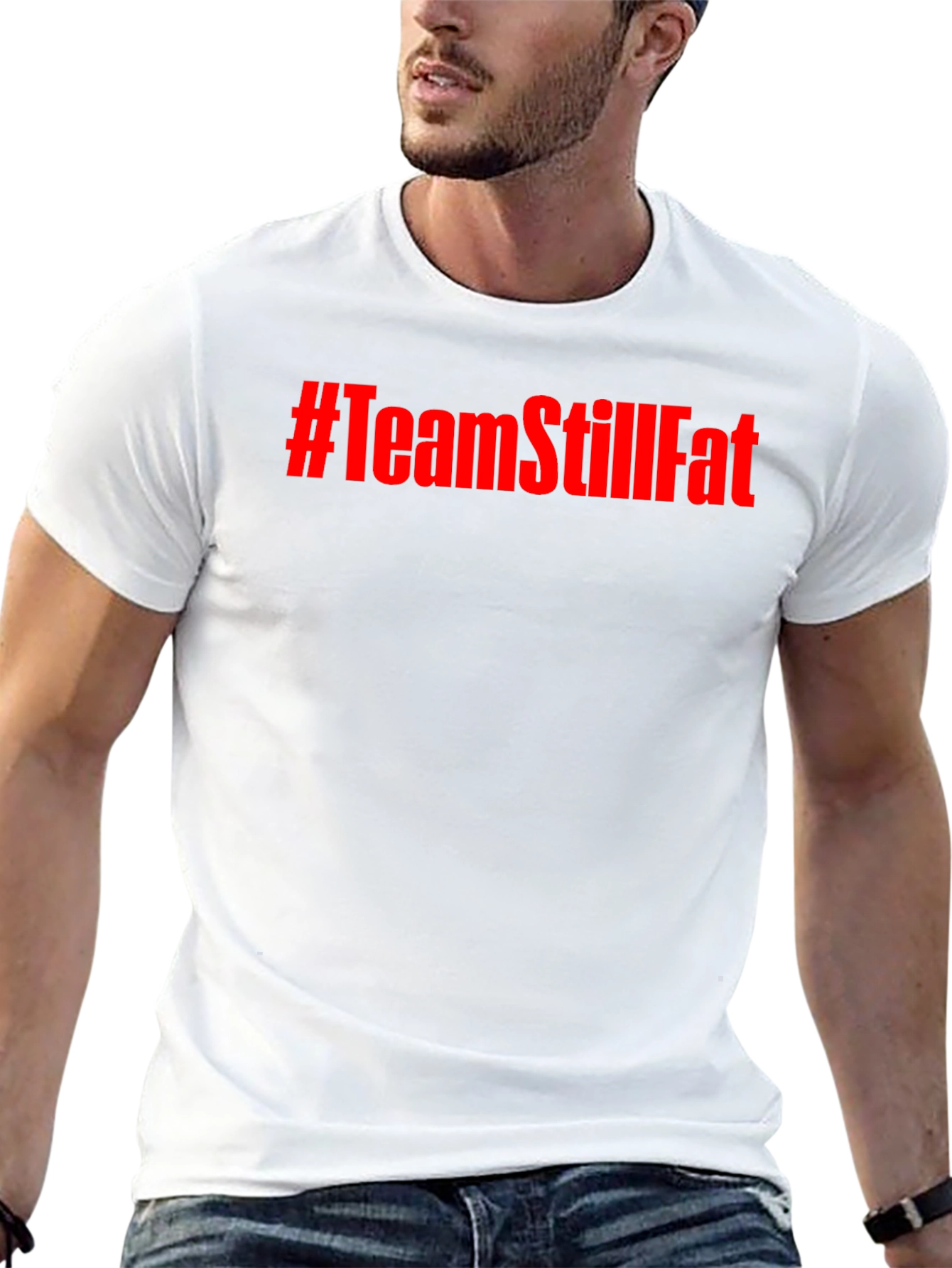 #TeamStillFat Graphic Print Black T-Shirt