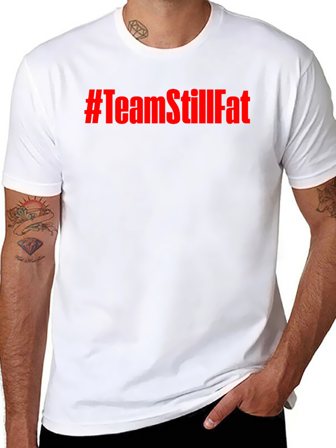 #TeamStillFat Graphic Print Black T-Shirt