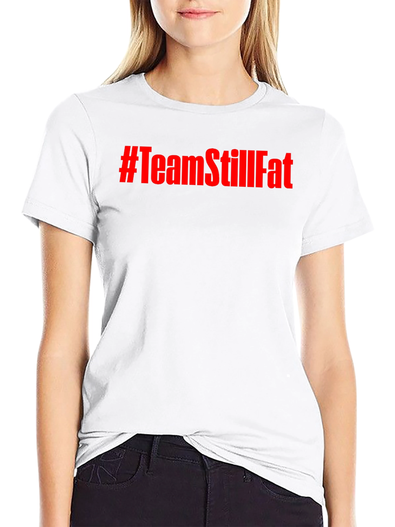 #TeamStillFat Graphic Print Black T-Shirt