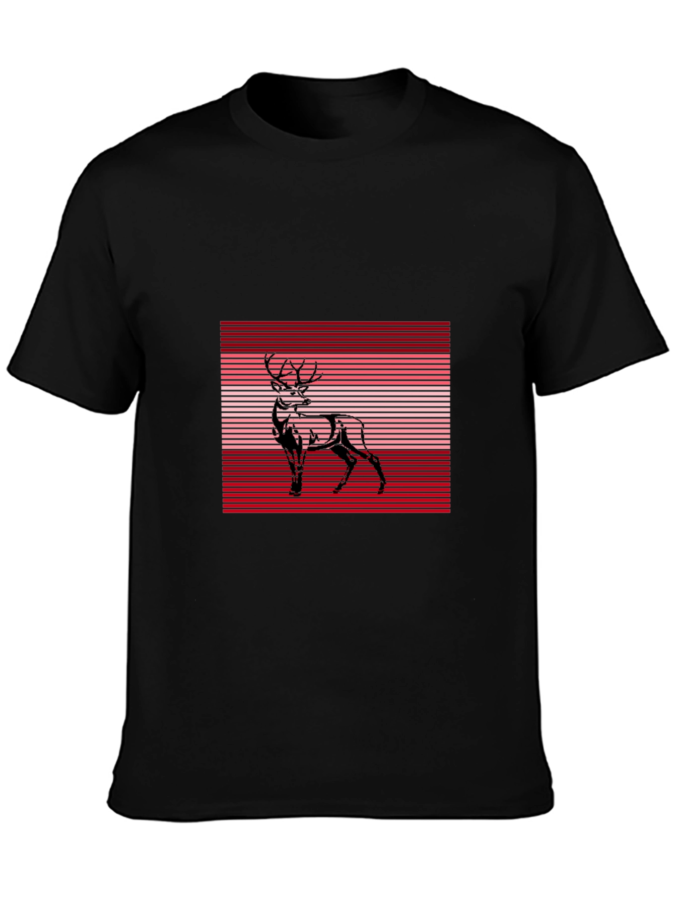 Deer Graphic Tee - Stylish Black T-Shirt