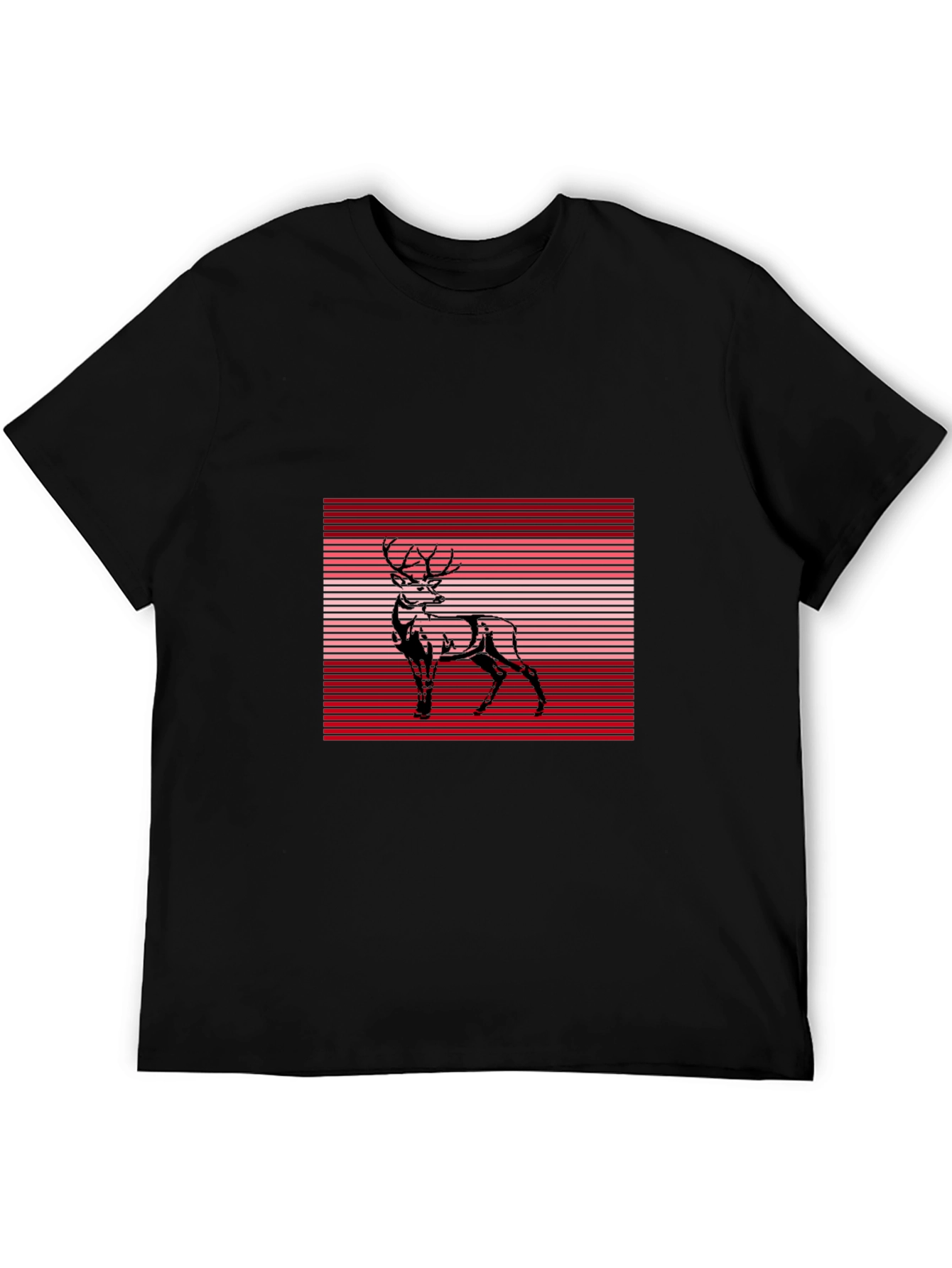Deer Graphic Tee - Stylish Black T-Shirt