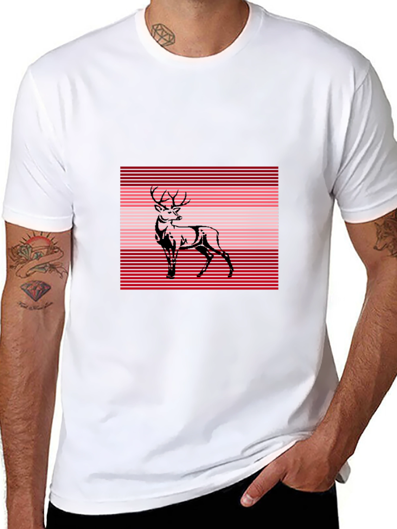 Deer Graphic Tee - Stylish Black T-Shirt