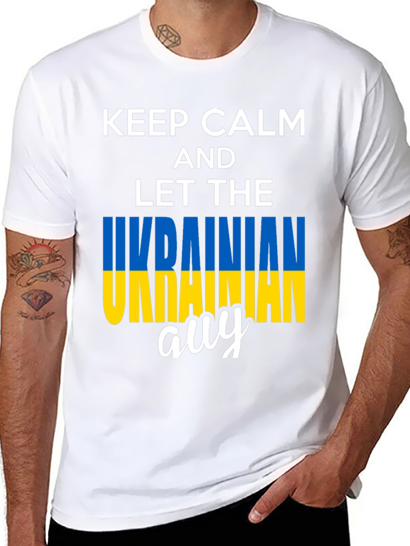 Keep Calm Ukrainian Guy T-Shirt - Black