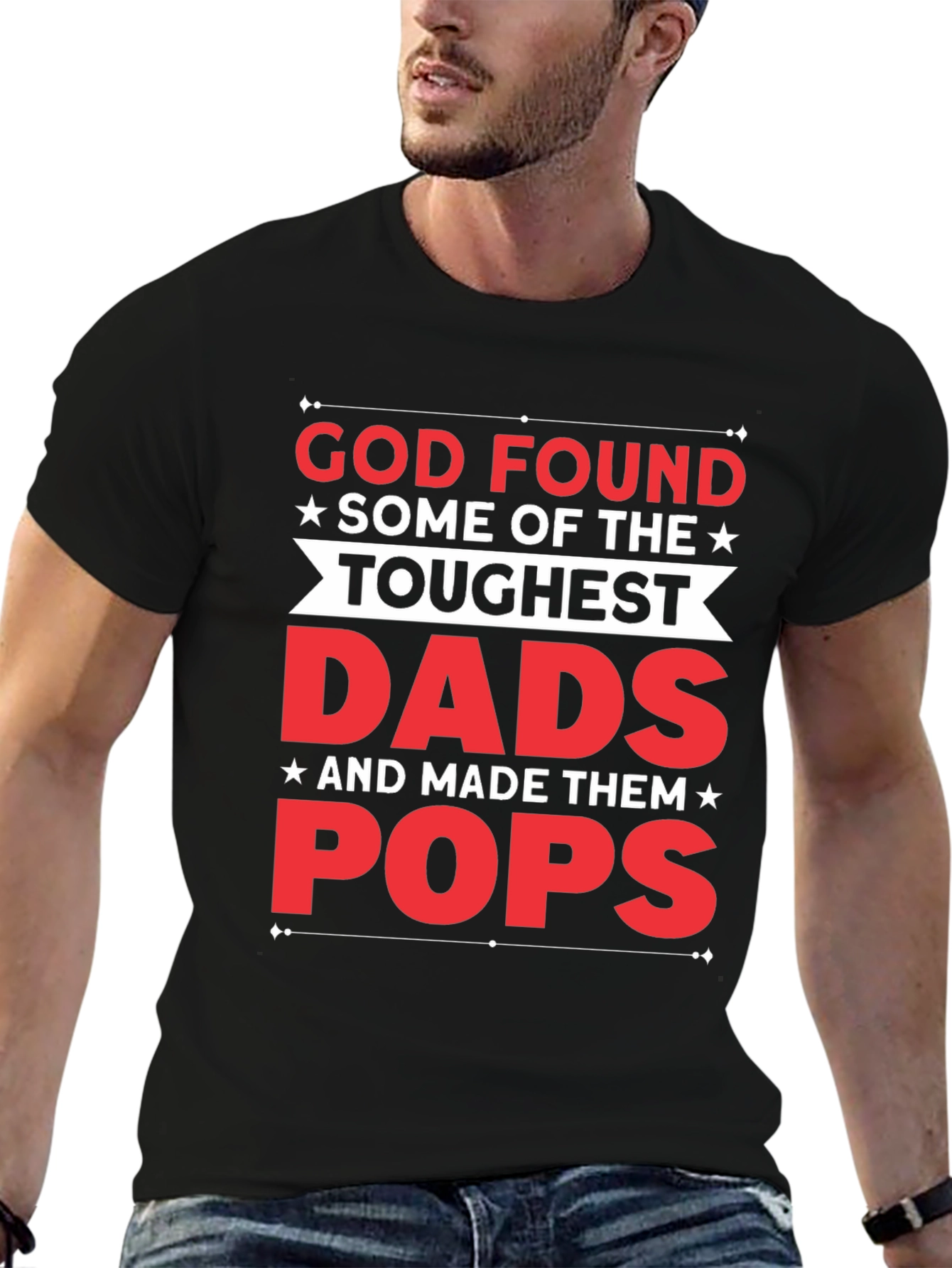 Toughest Dads Pops Graphic T-Shirt