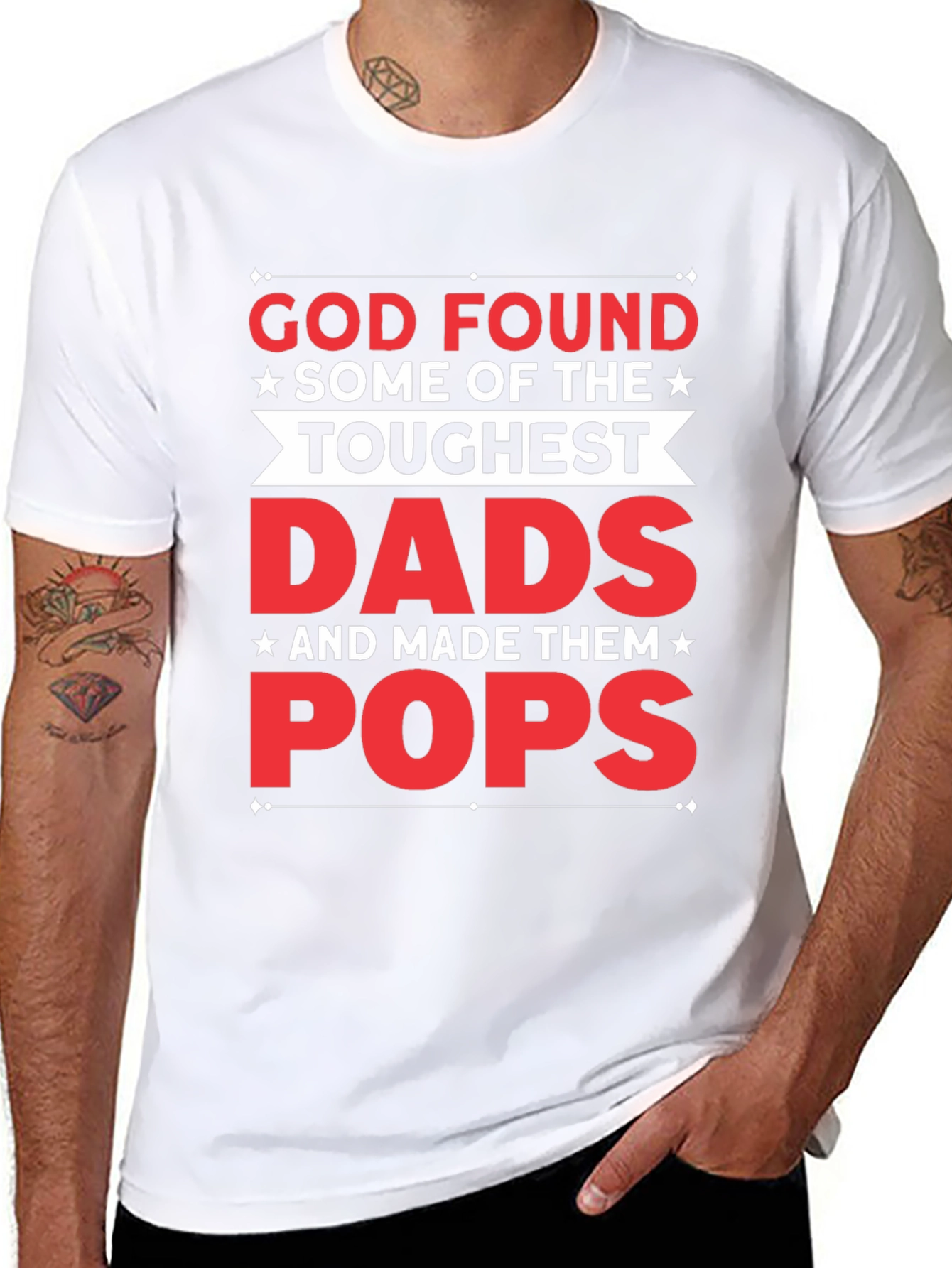 Toughest Dads Pops Graphic T-Shirt