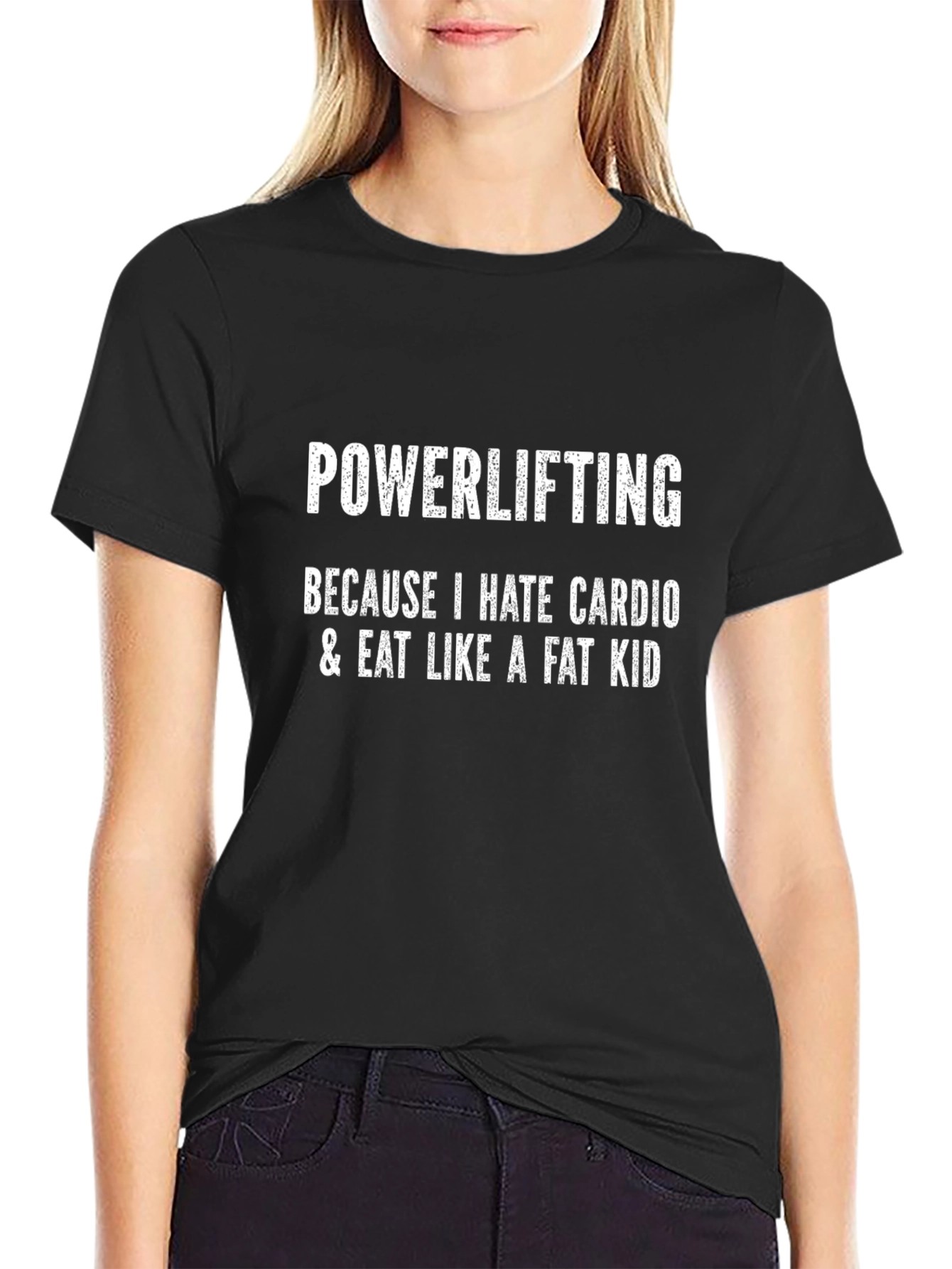 Powerlifting Hate Cardio Funny Graphic Tee
