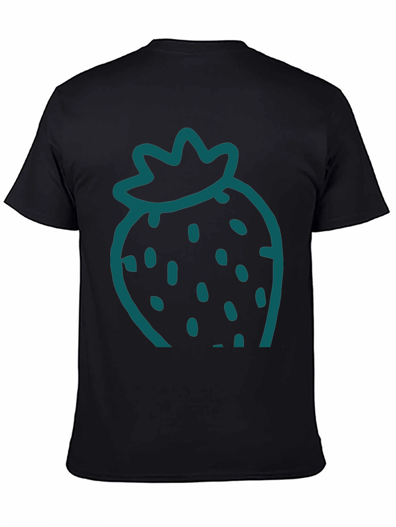 Strawberry Graphic Tee - Casual Black T-Shirt