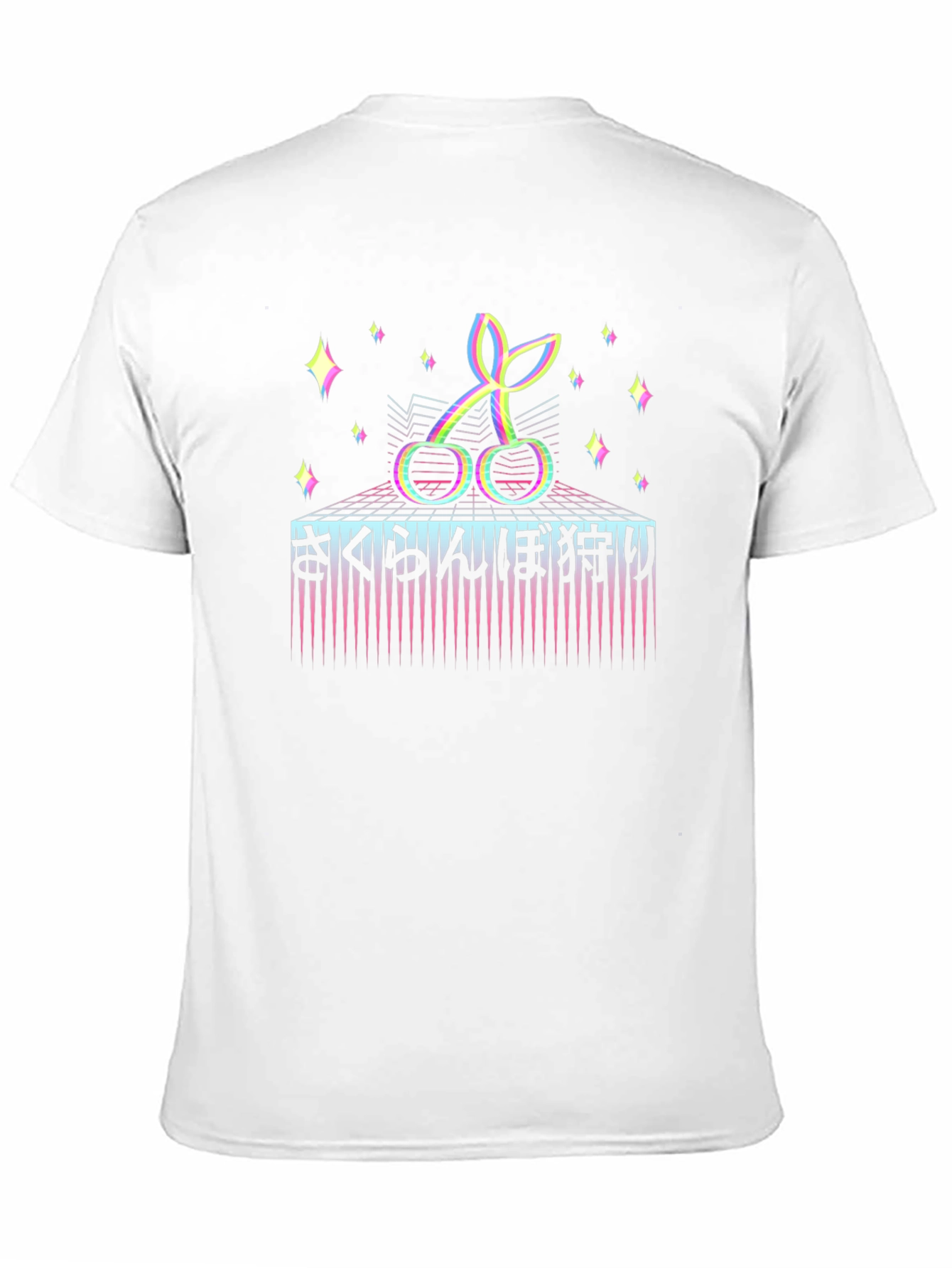 Vaporwave Cherry Japanese Text Graphic Tee