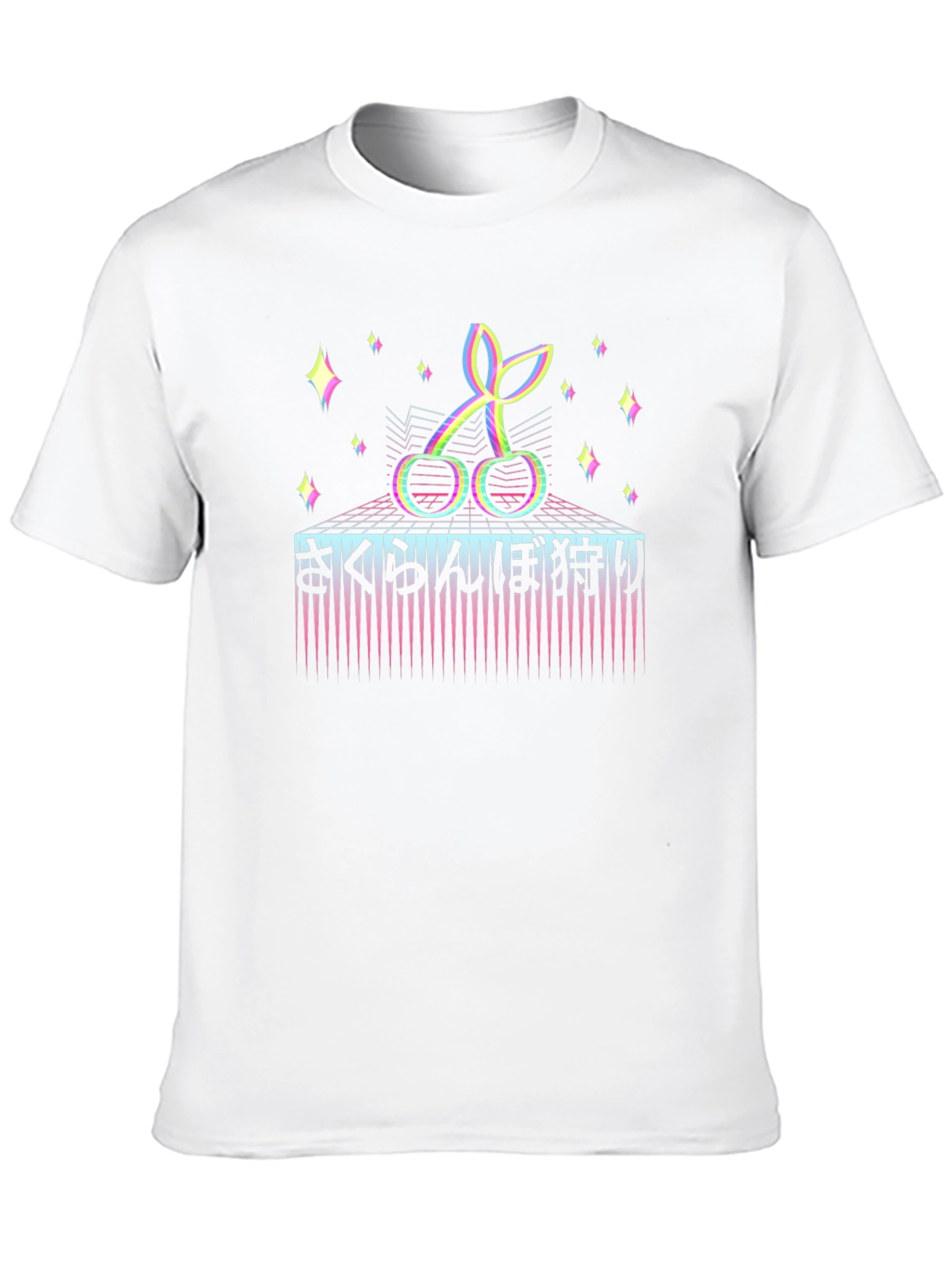 Vaporwave Cherry Japanese Text Graphic Tee