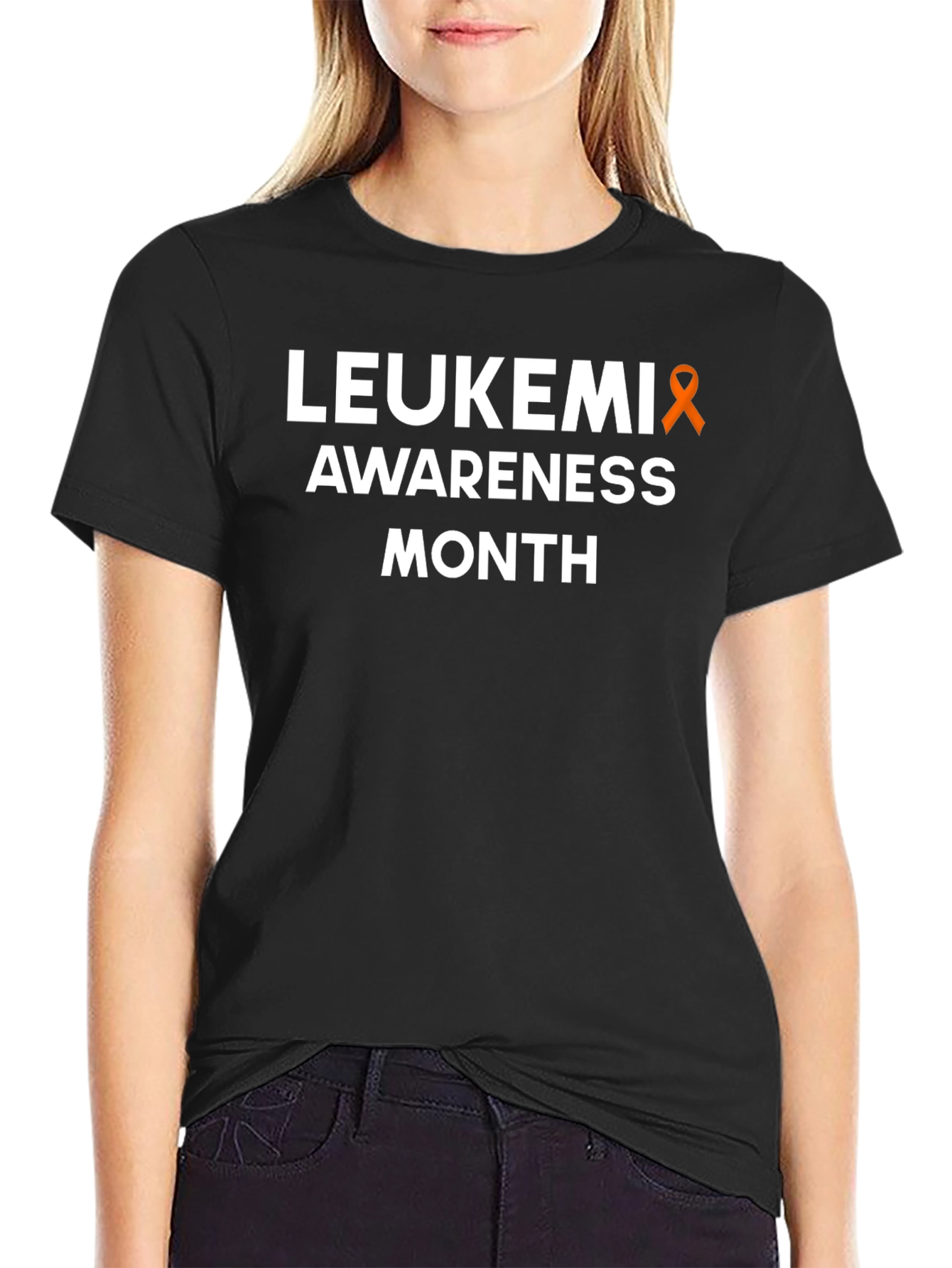 Leukemia Awareness Month T-Shirt - Orange Ribbon