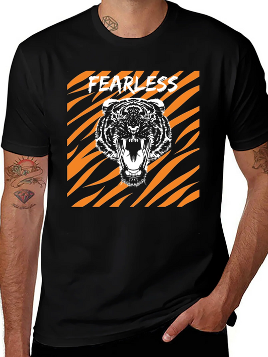 Fearless Tiger Graphic Tee - Bold Animal Print