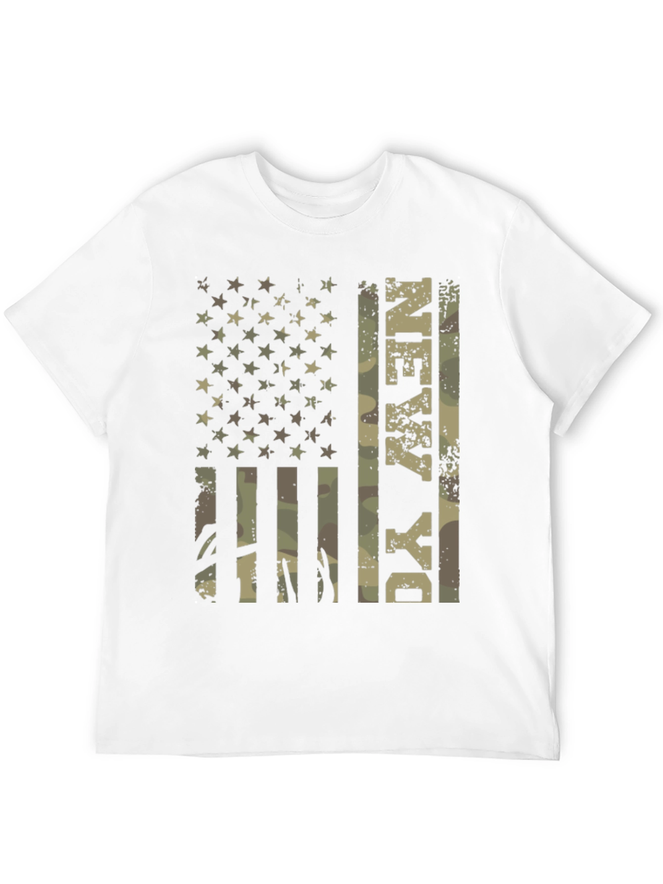 Military Camo Flag T-Shirt - Patriotic Graphic Tee