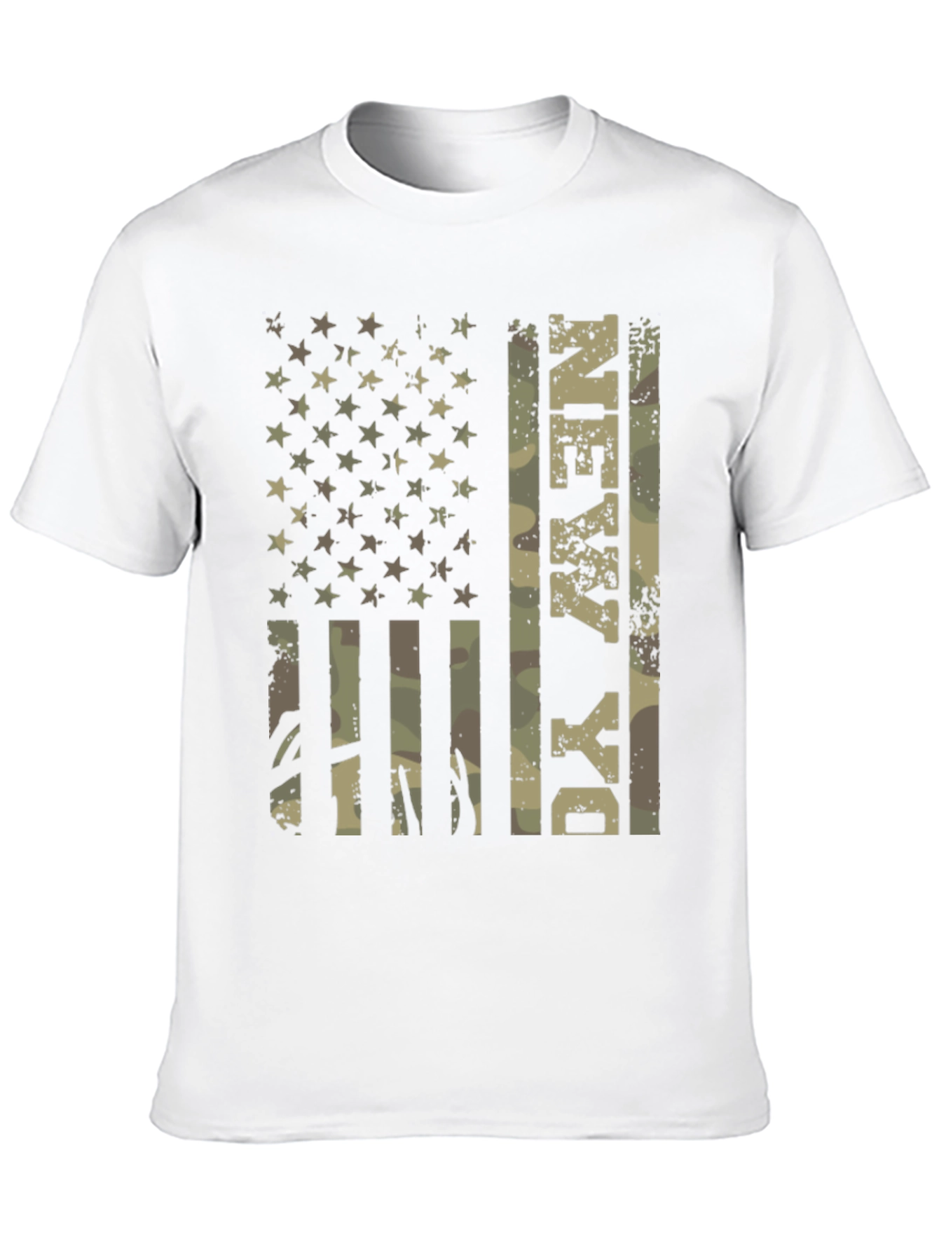 Military Camo Flag T-Shirt - Patriotic Graphic Tee