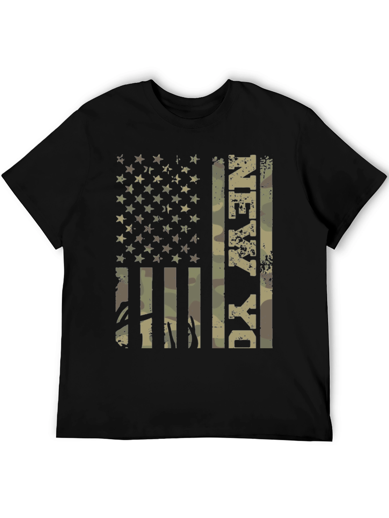 Military Camo Flag T-Shirt - Patriotic Graphic Tee