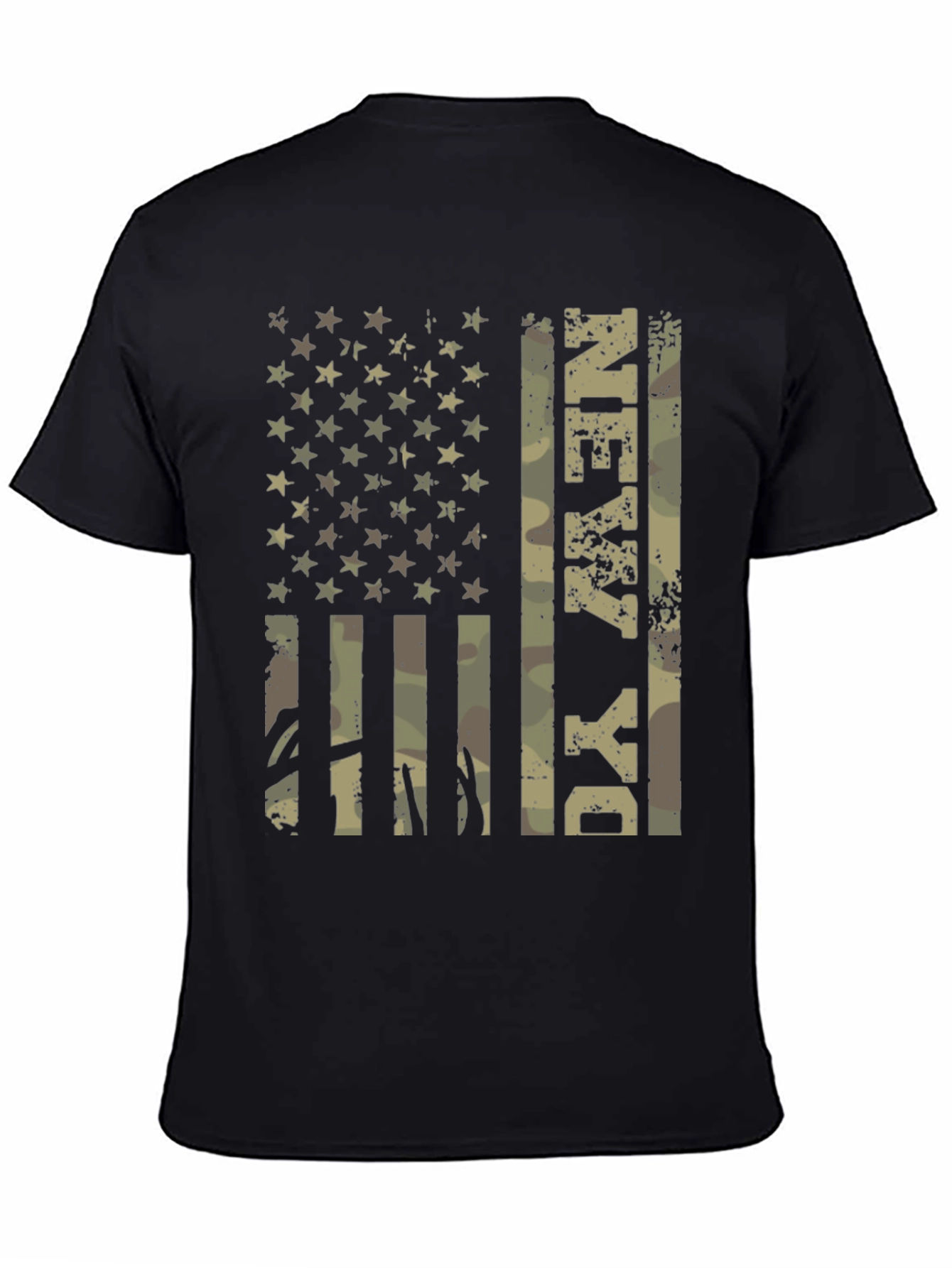 Military Camo Flag T-Shirt - Patriotic Graphic Tee