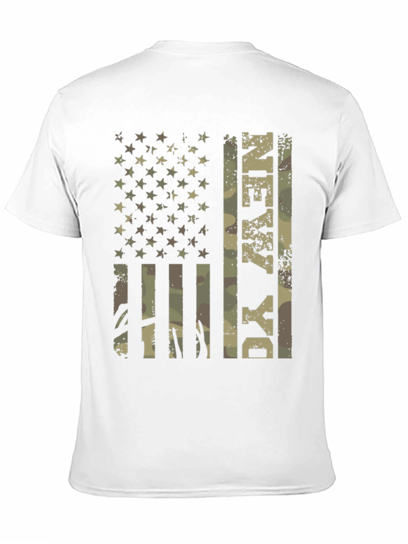 Military Camo Flag T-Shirt - Patriotic Graphic Tee