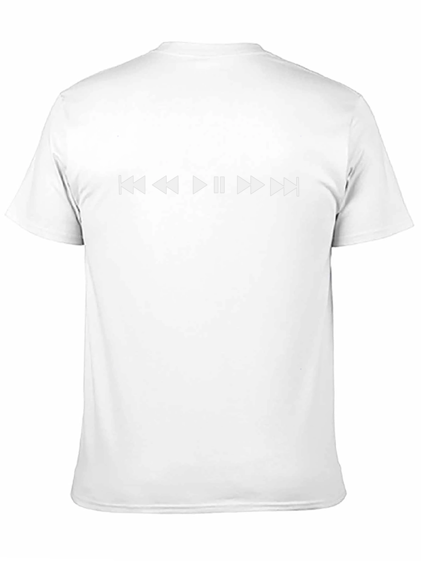 Music Playback Icon T-Shirt - Black Cotton Tee