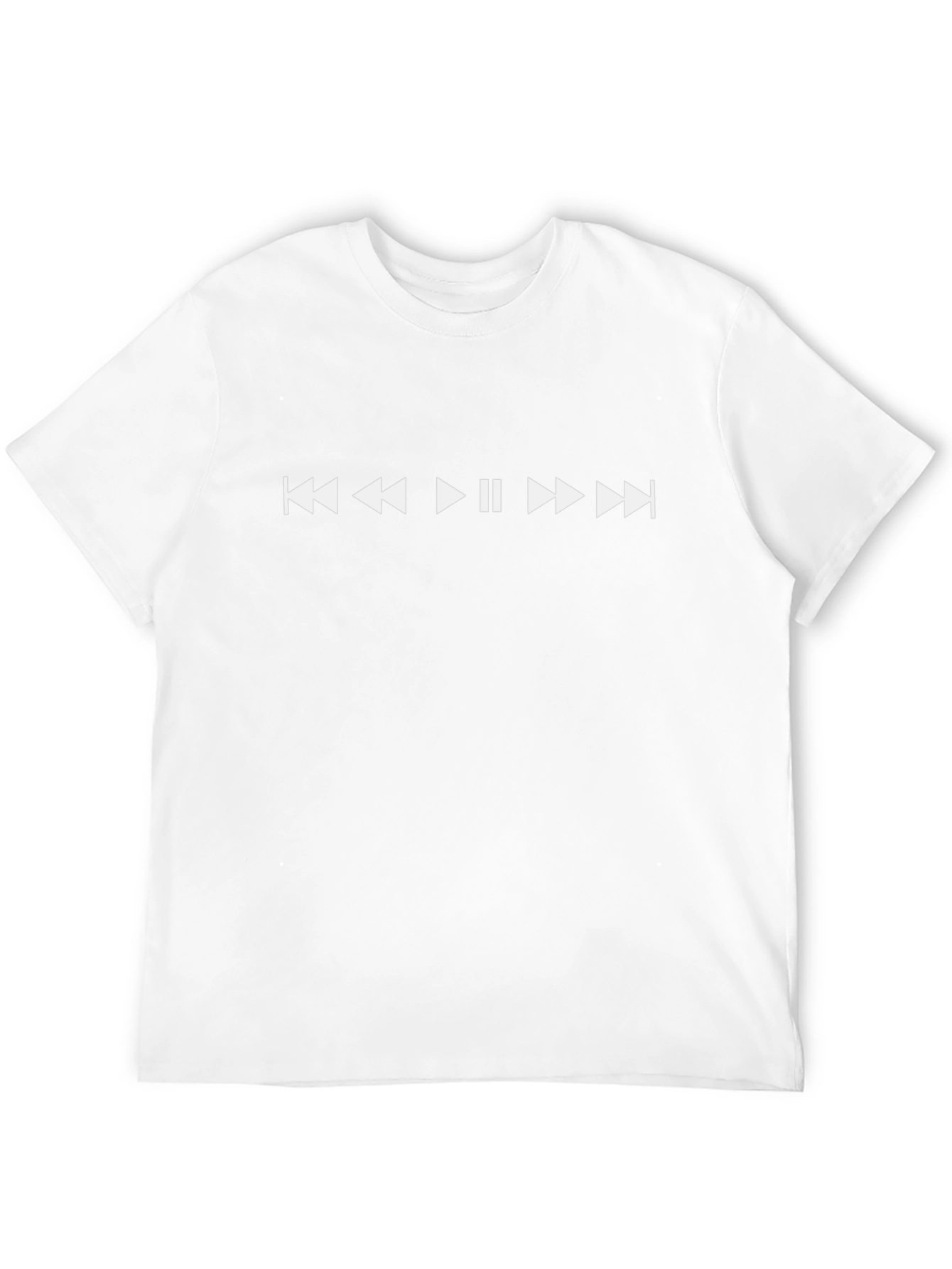 Music Playback Icon T-Shirt - Black Cotton Tee