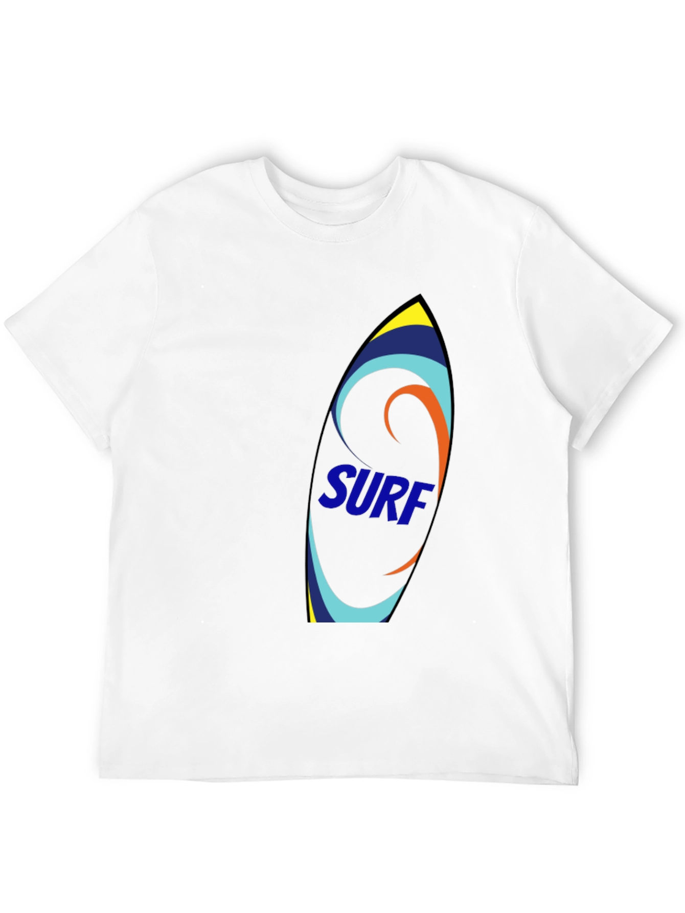 Surfboard Graphic Tee - Black Cotton T-Shirt