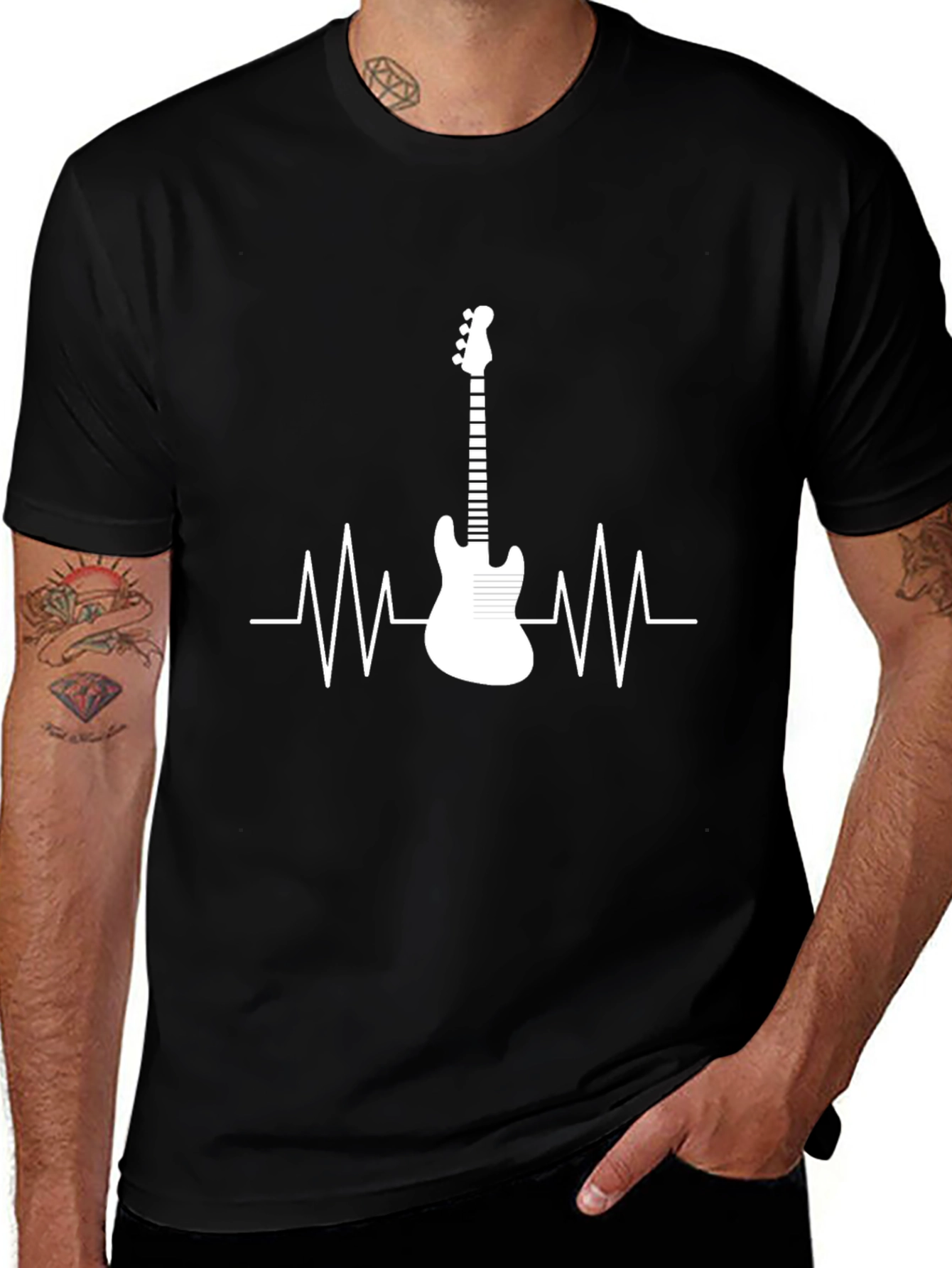 Guitar Heartbeat T-Shirt - Music Lover Tee