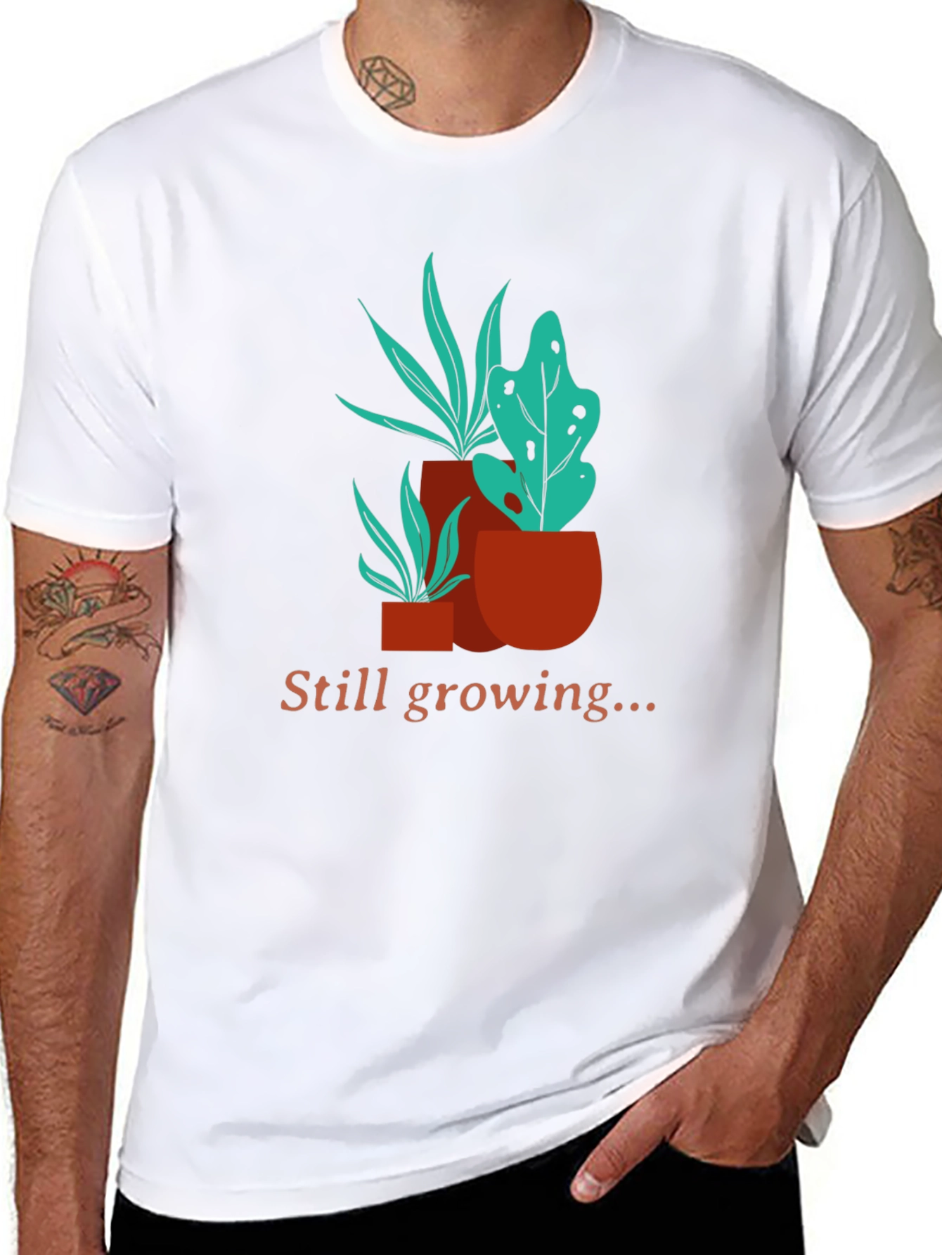 Still Growing T-Shirt - Potted Plant Graphic Tee