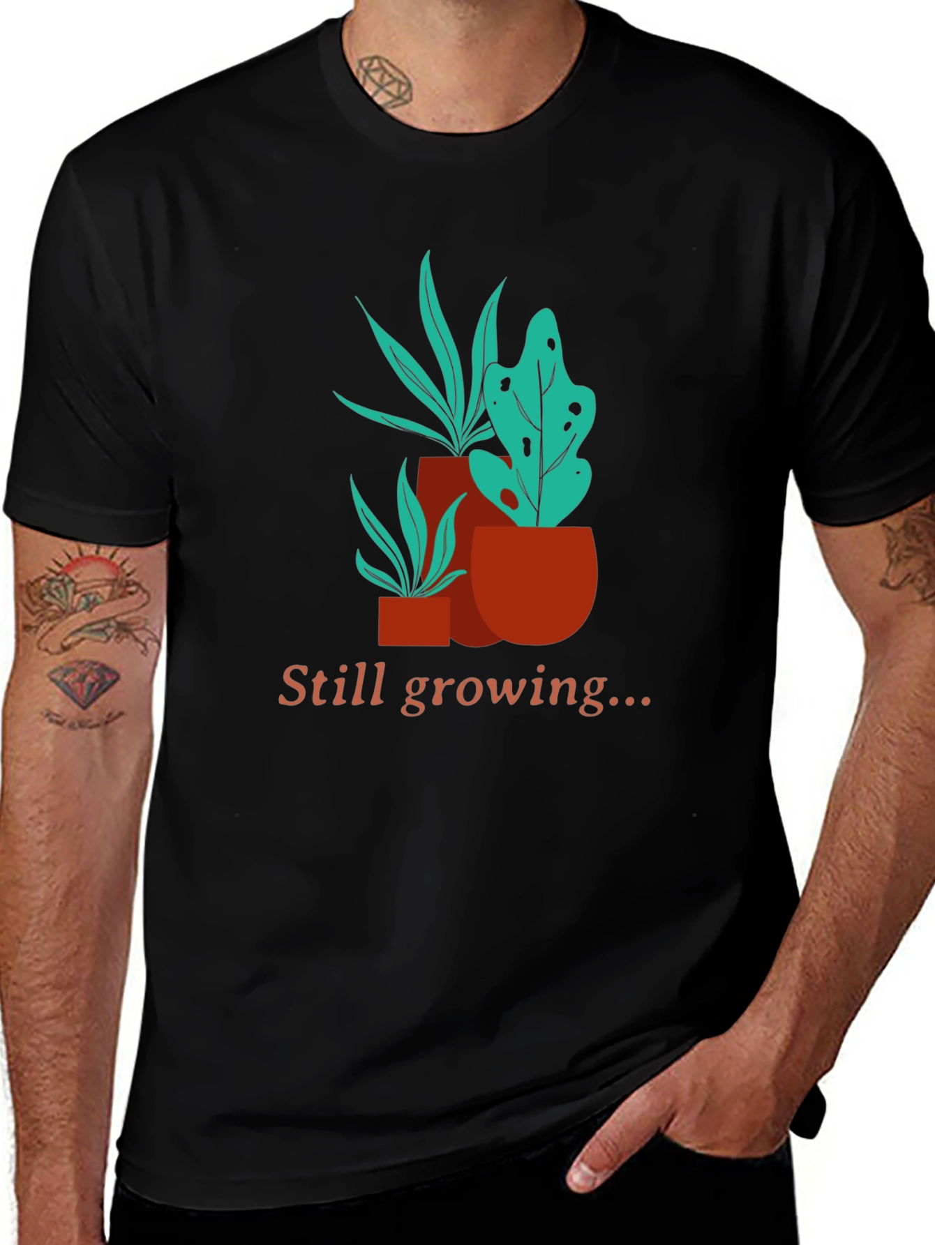 Still Growing T-Shirt - Potted Plant Graphic Tee