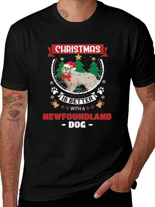 Christmas Newfoundland Dog T-Shirt
