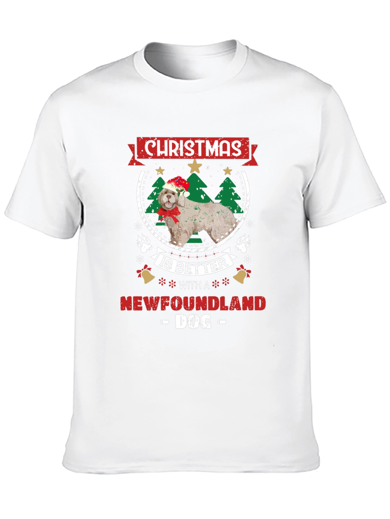 Christmas Newfoundland Dog T-Shirt