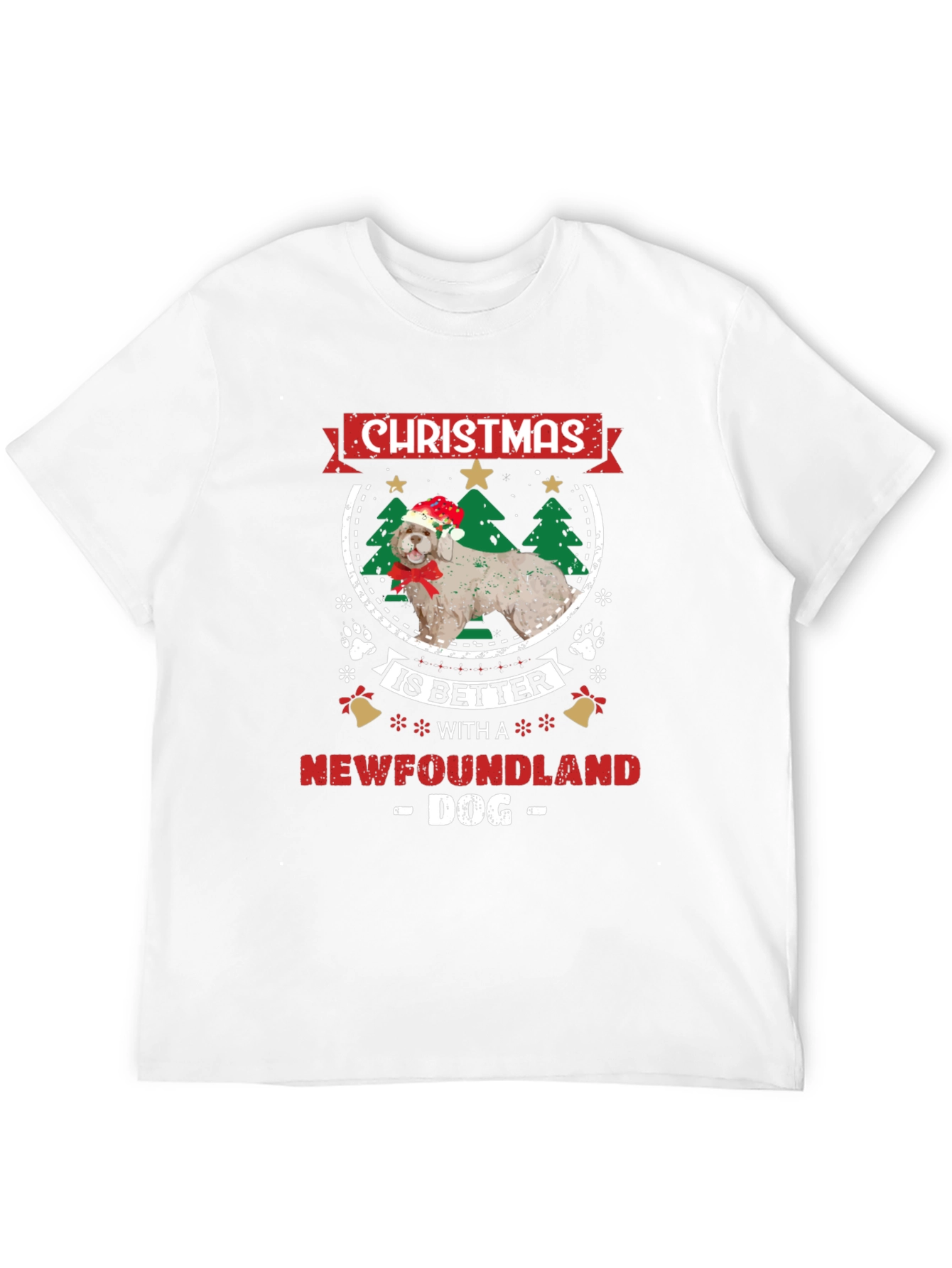 Christmas Newfoundland Dog T-Shirt