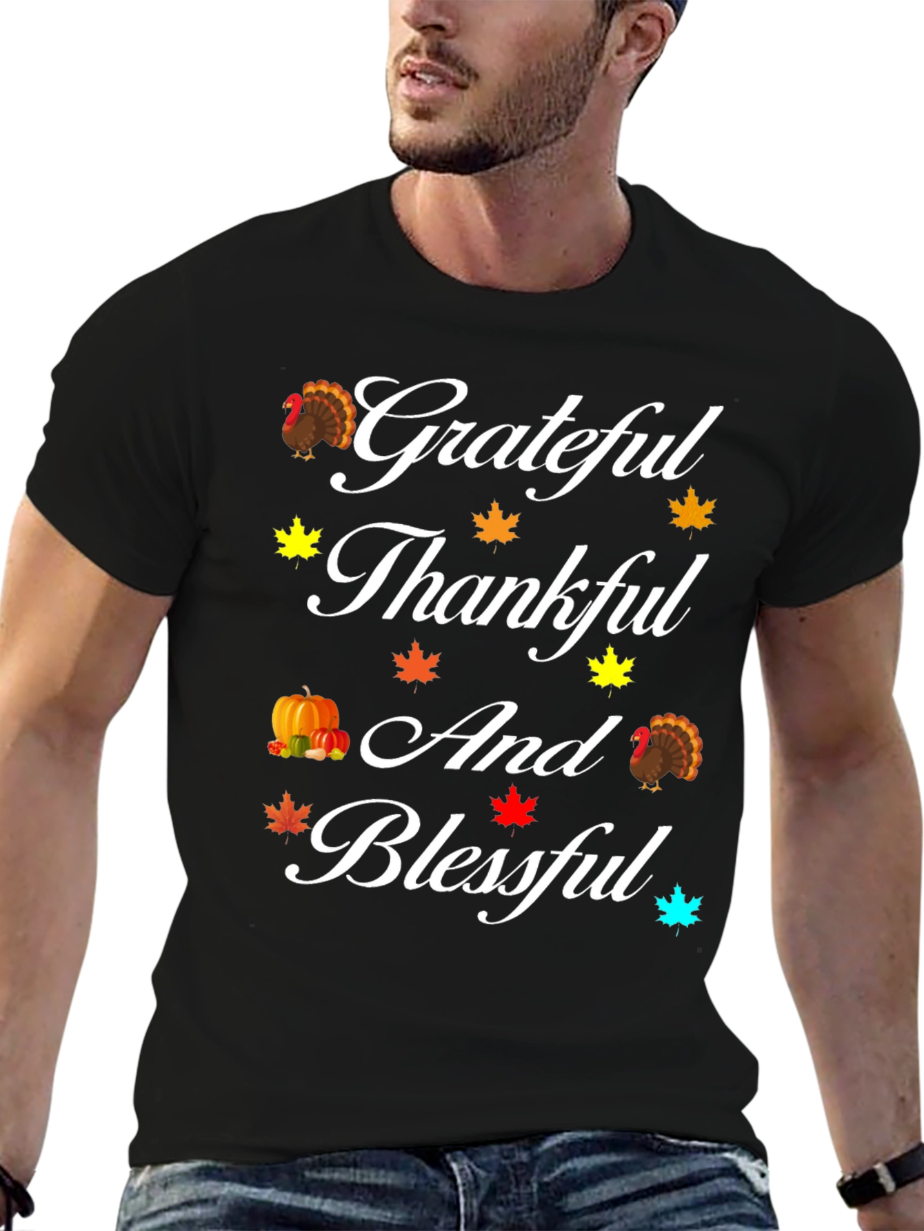 Thanksgiving Grateful Thankful Blessed T-Shirt