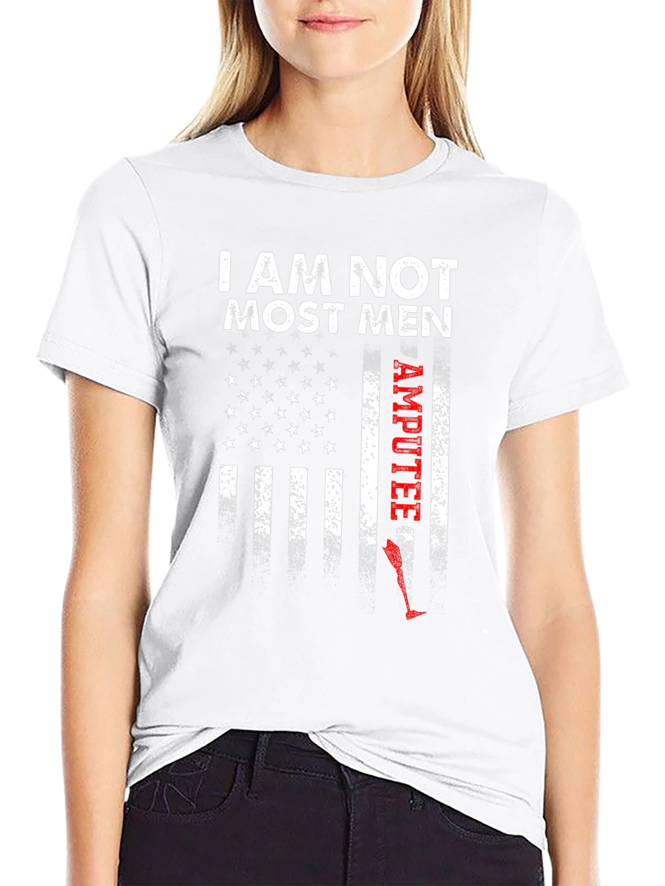 I Am Not Most Men Amputee Patriotic Graphic Tee
