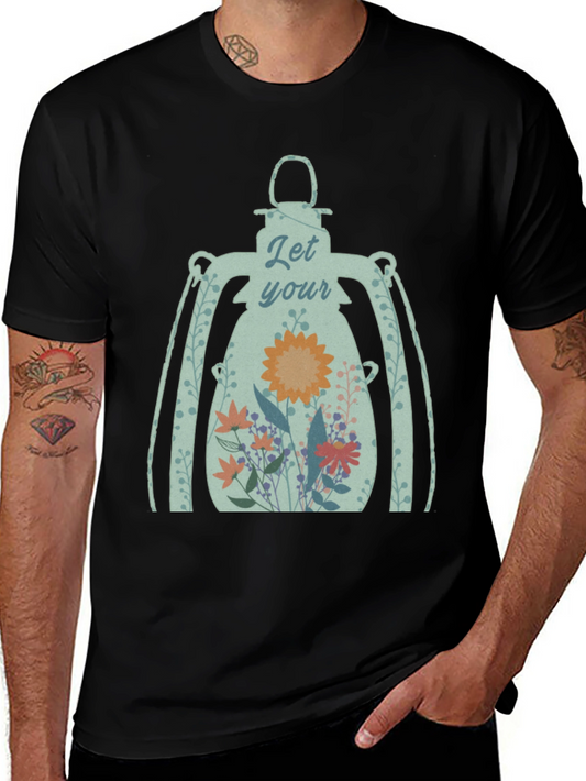 Floral Lantern Graphic Tee - Let Your Light Shine