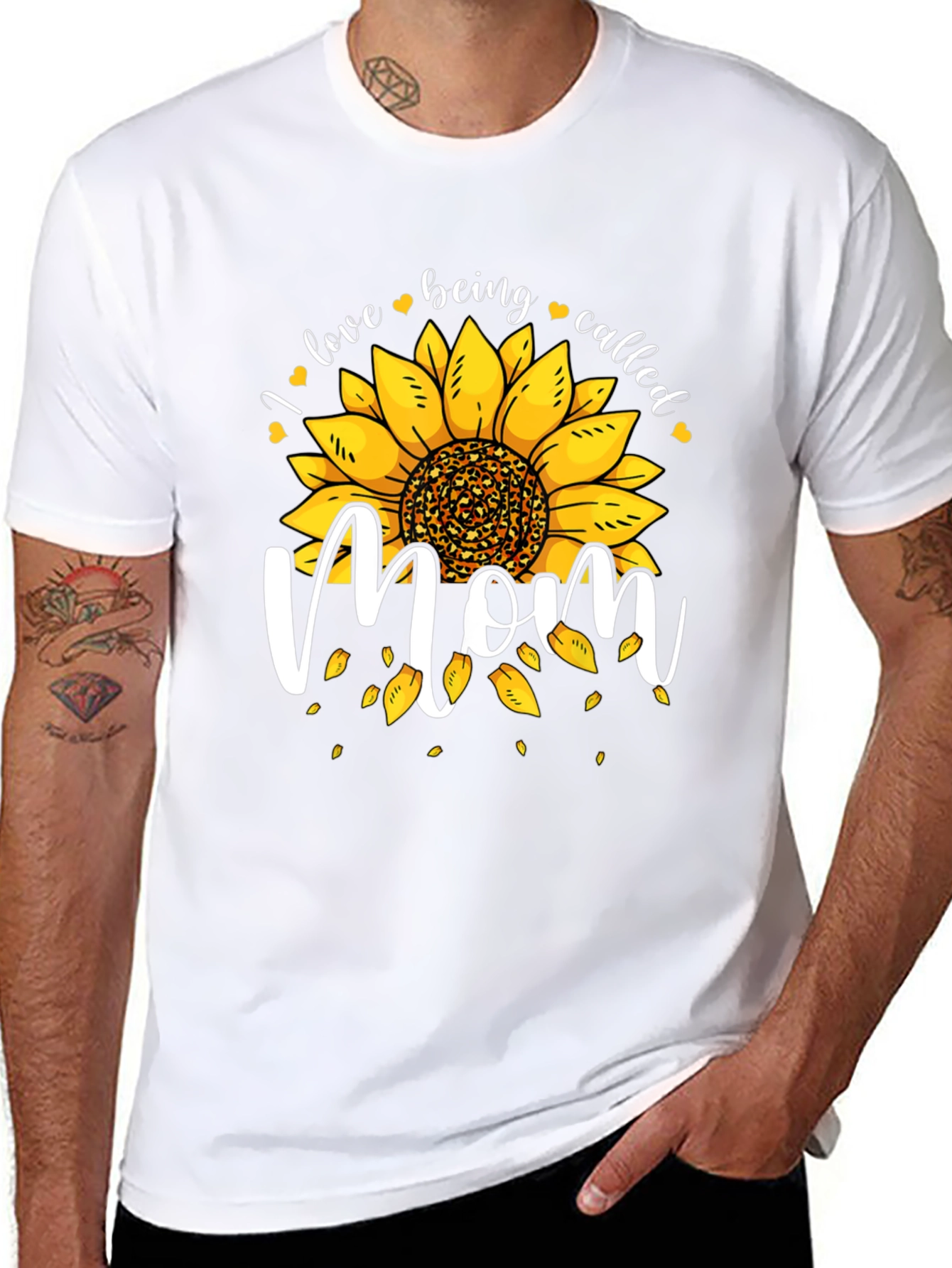 Sunflower Mom Graphic Tee - Black Cotton Blend